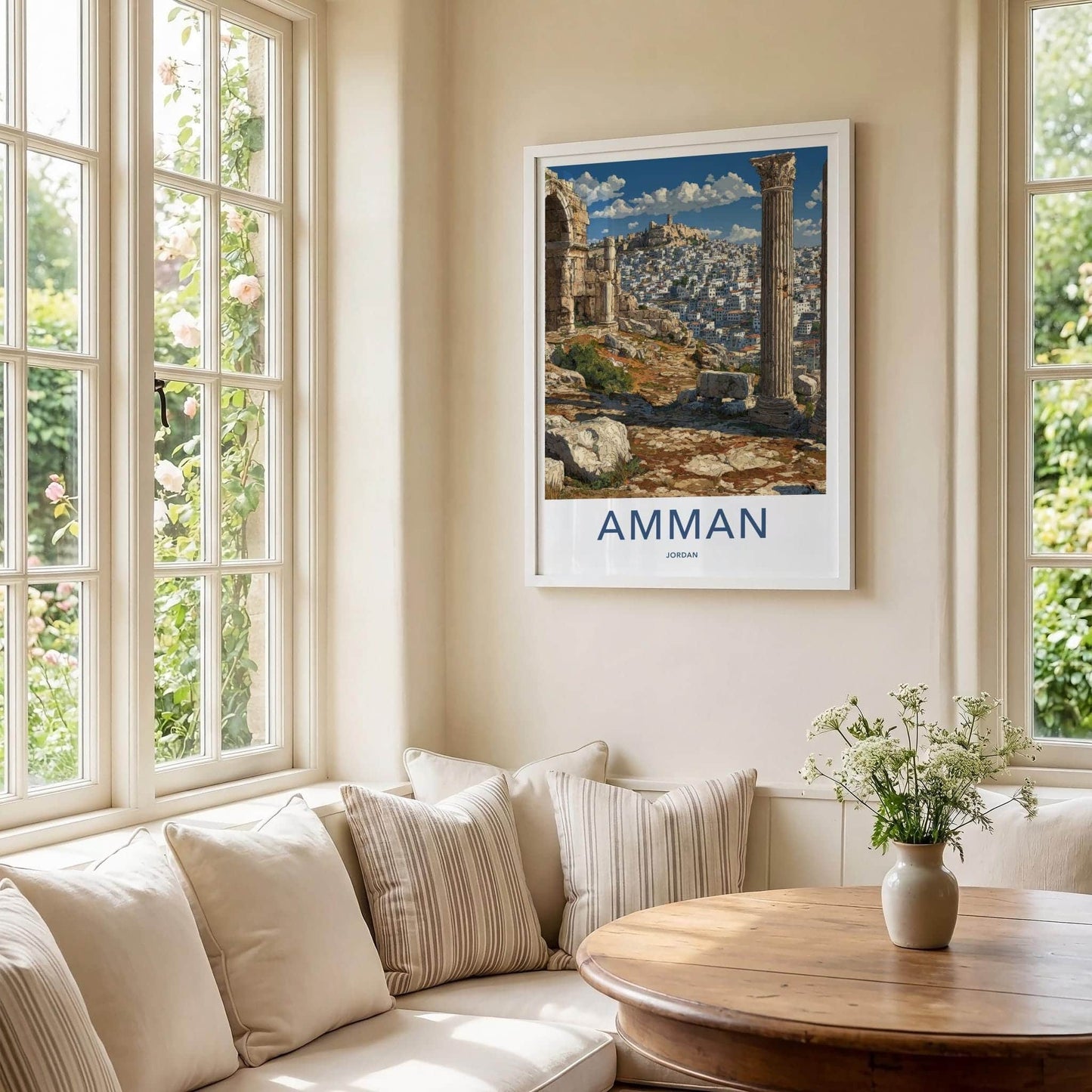 Amman Poster - Jordan Travel Art - Ancient Cityscape Home Decor