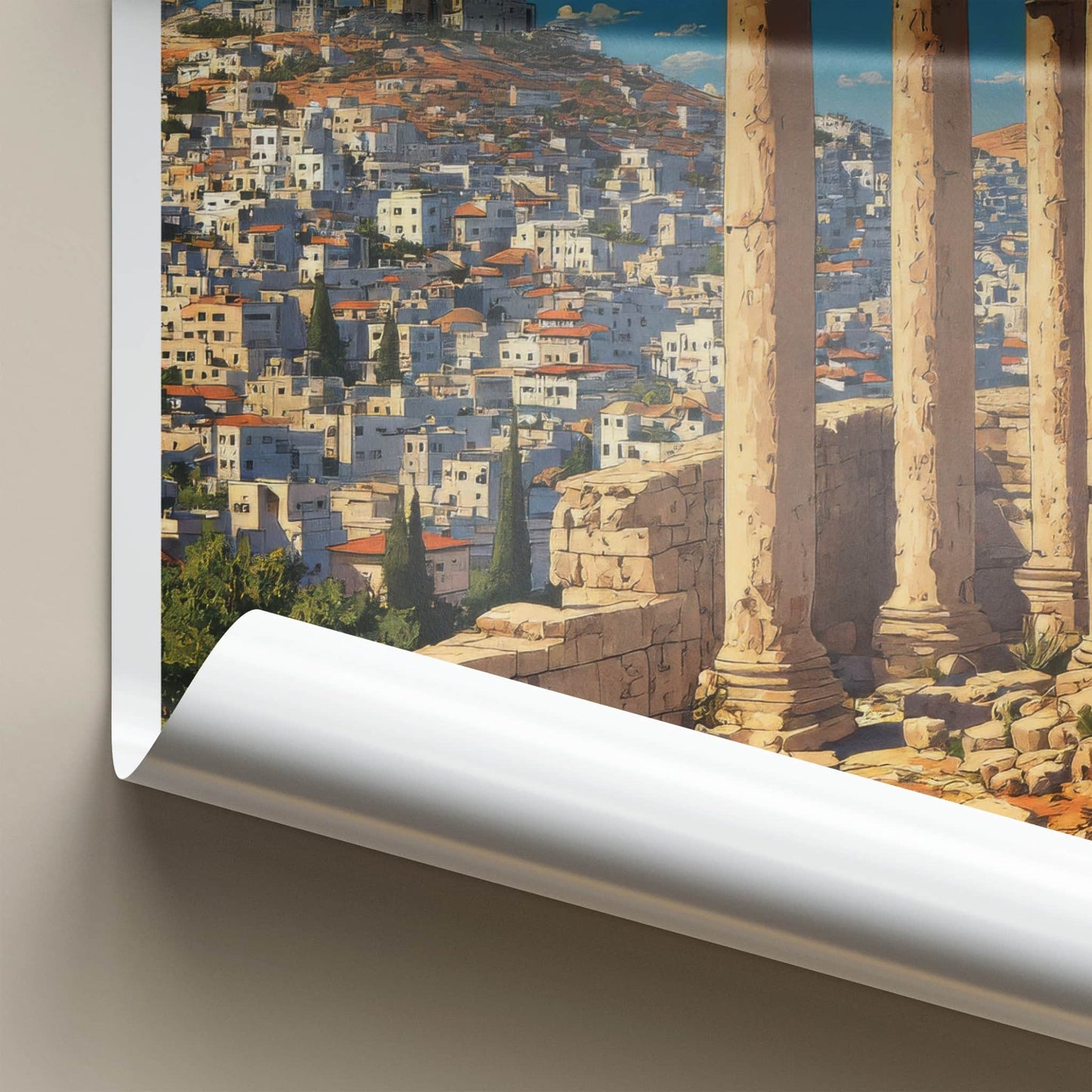 Amman Poster - Jordan Travel Art - Ancient Roman Columns Gallery Art