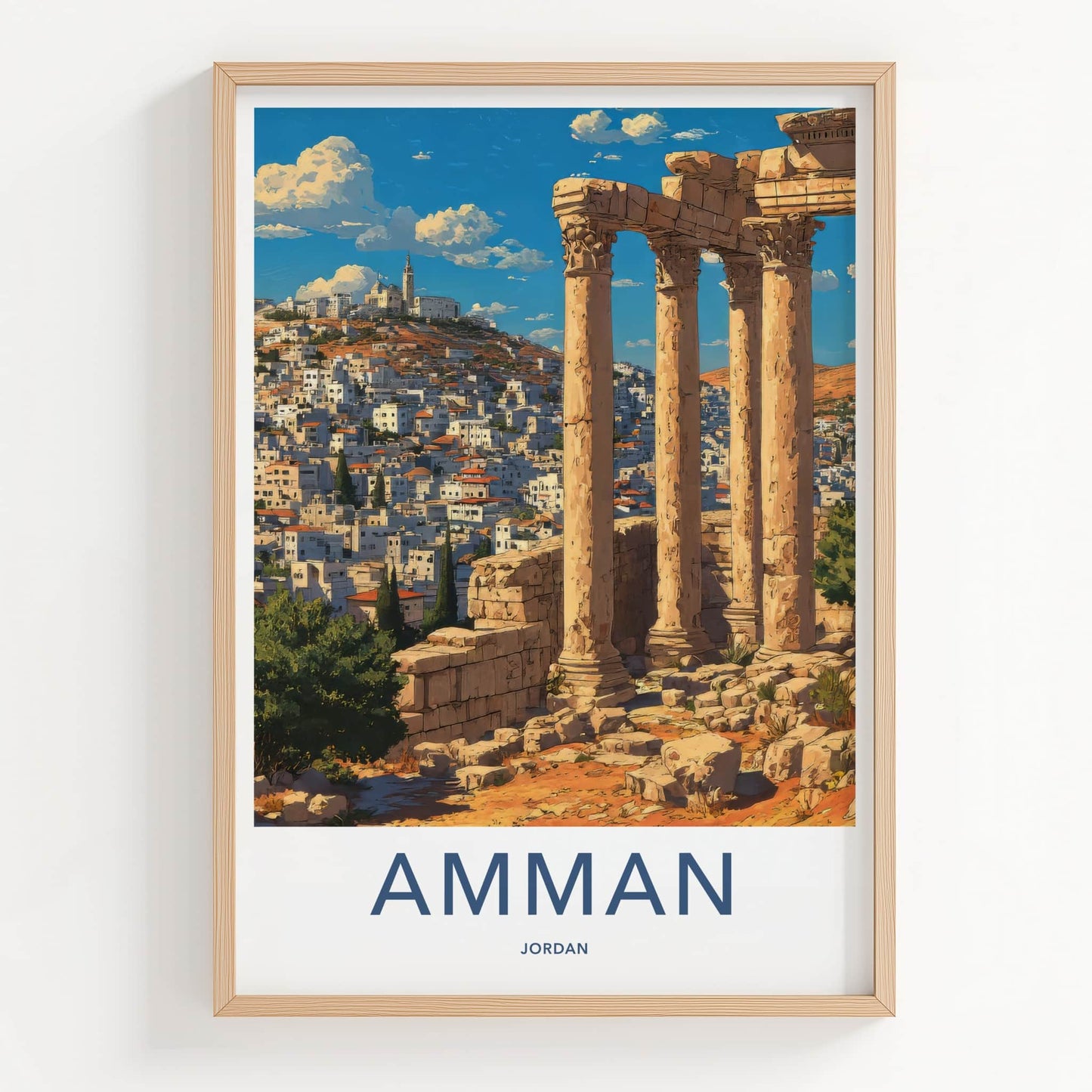 Amman Poster - Jordan Travel Art - Ancient Roman Columns Gallery Art