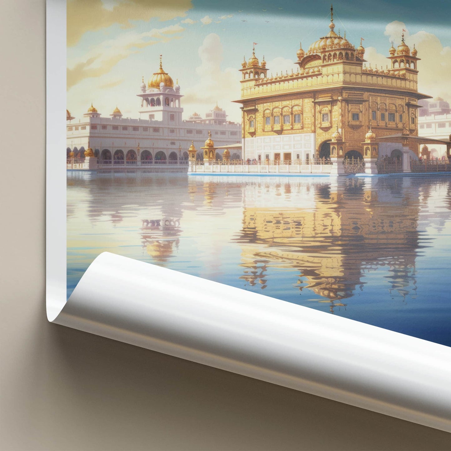 Amritsar Poster - India Travel Art - Punjab Sacred Golden Temple Wall Decor