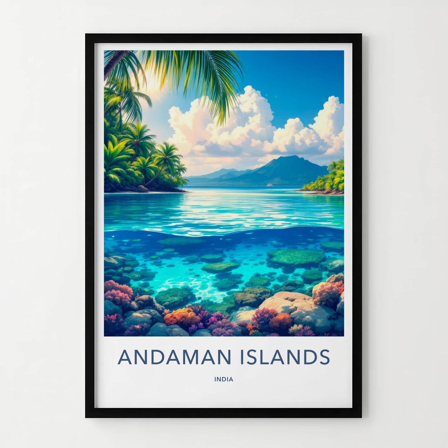 Andaman Islands Poster - India Travel Print - Andaman Islands Coral Wall Decor