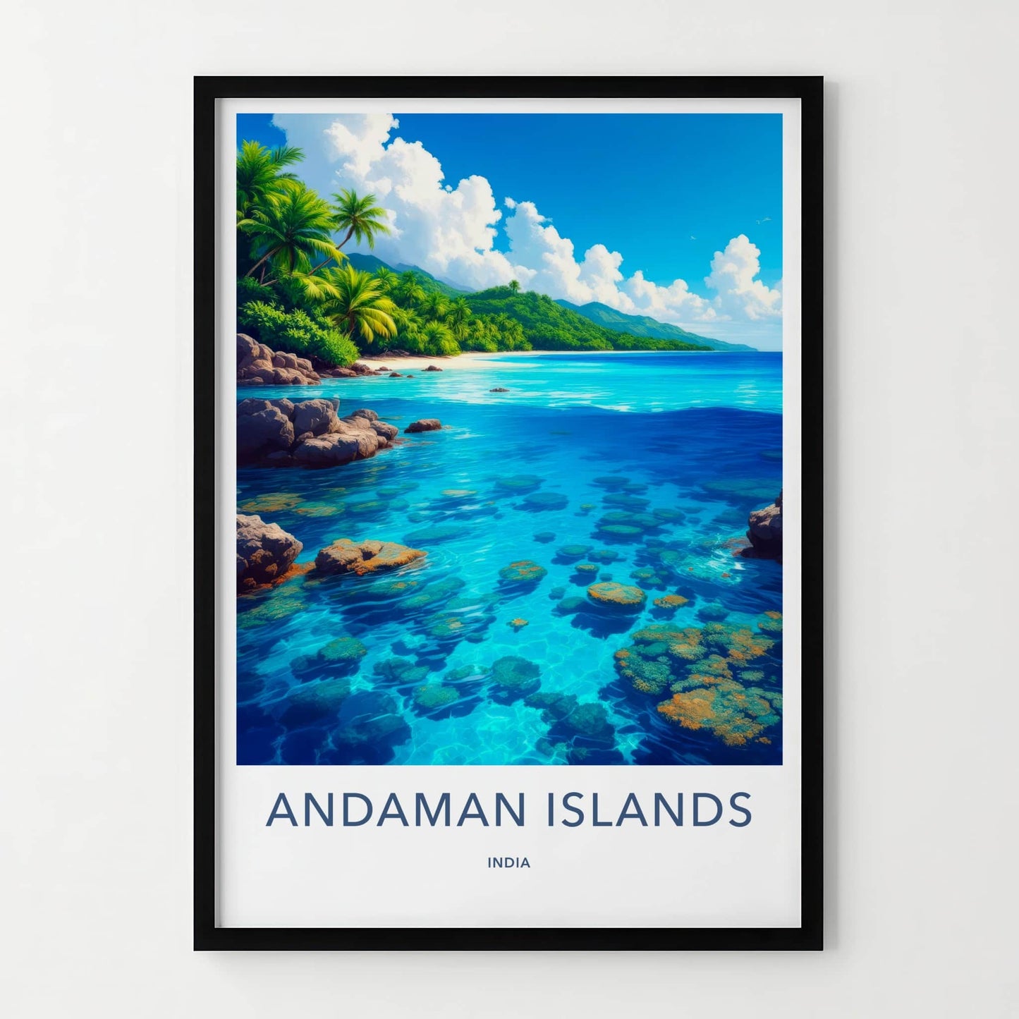 Andaman Islands Poster - India Wall Art - Andaman and Nicobar Clear Sea Rocks Gift
