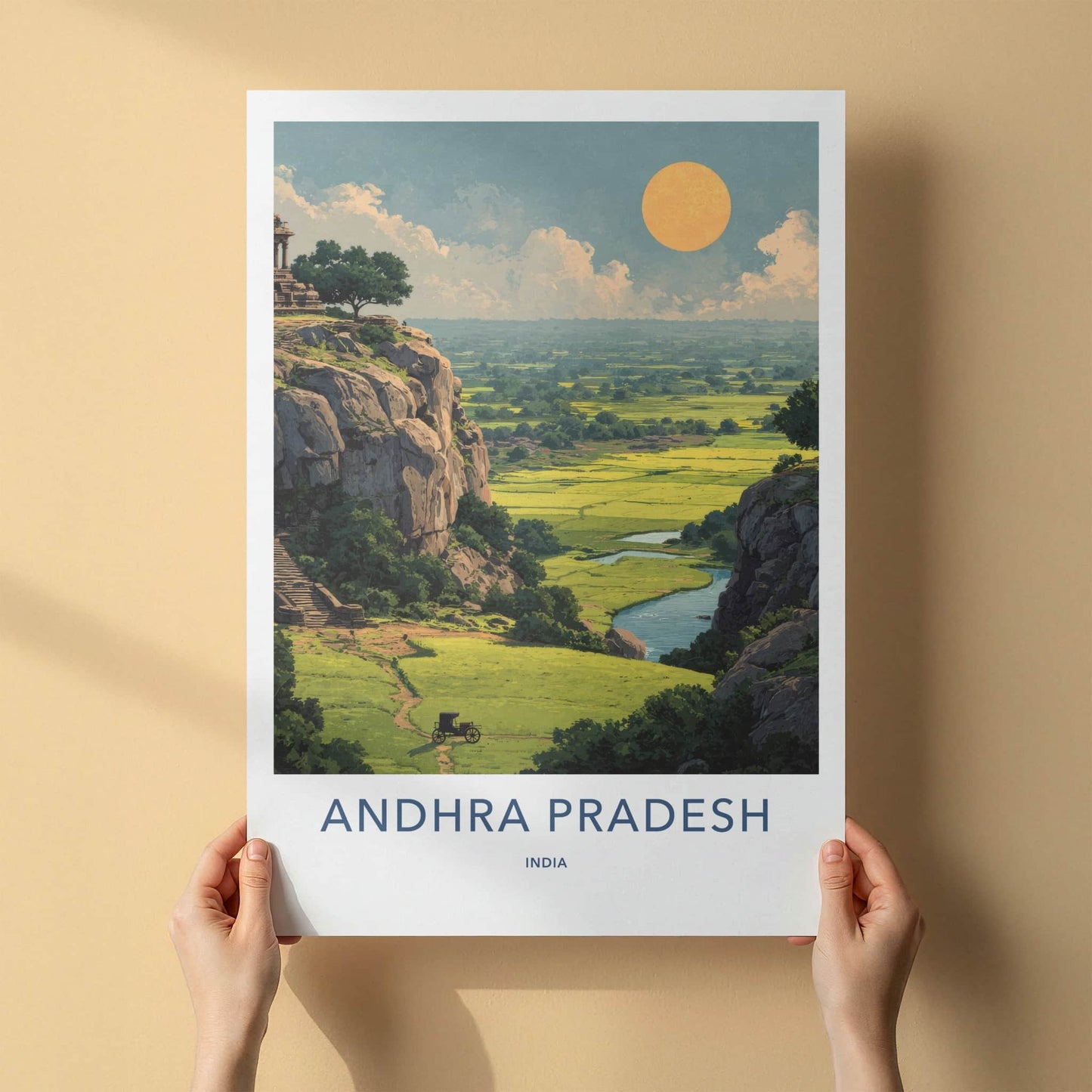 Andhra Pradesh Poster - India Travel Art - Coastal Andhra Green Home Decor