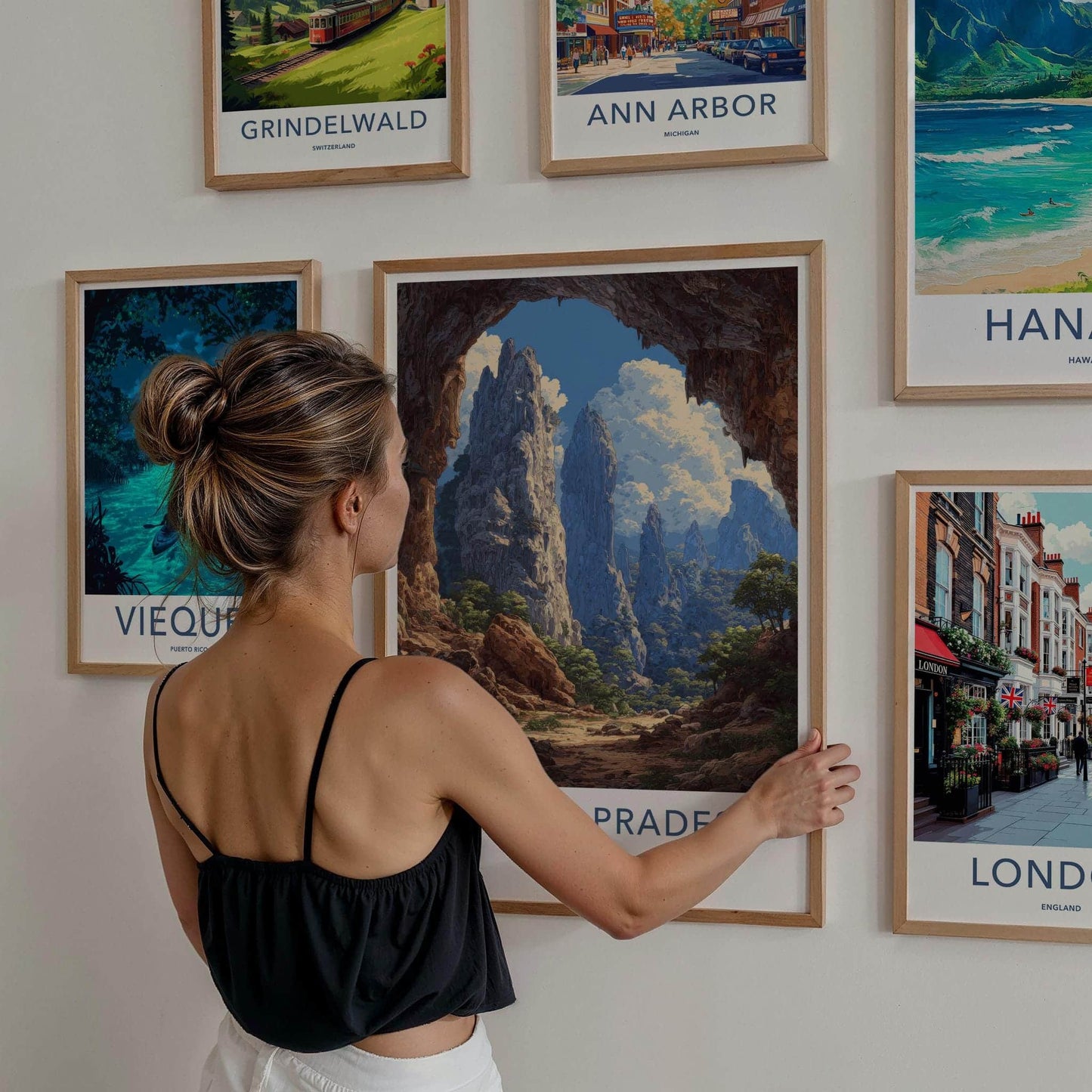 Andhra Pradesh Poster - India Travel Illustration - Towering Peak Vista Gallery Art