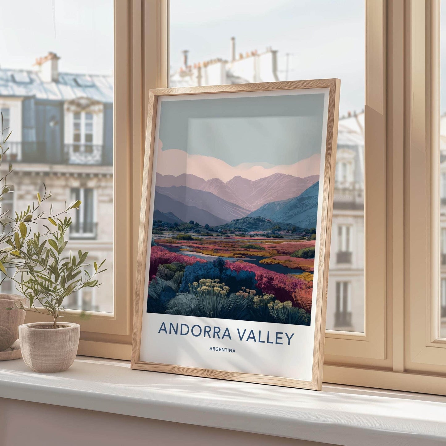 Andorra Valley Poster - Argentina Travel Print - Vibrant Marshlands Home Decor