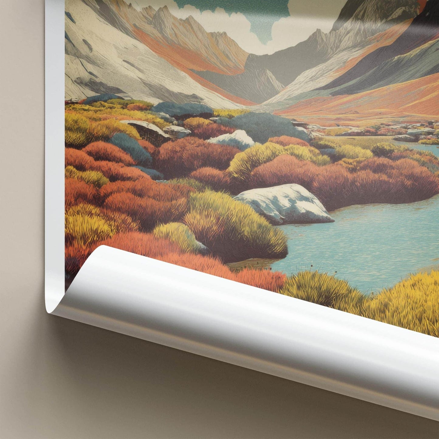 Andorra Valley Poster - Argentina Wall Art - Vibrant Valley Scene Wall Decor