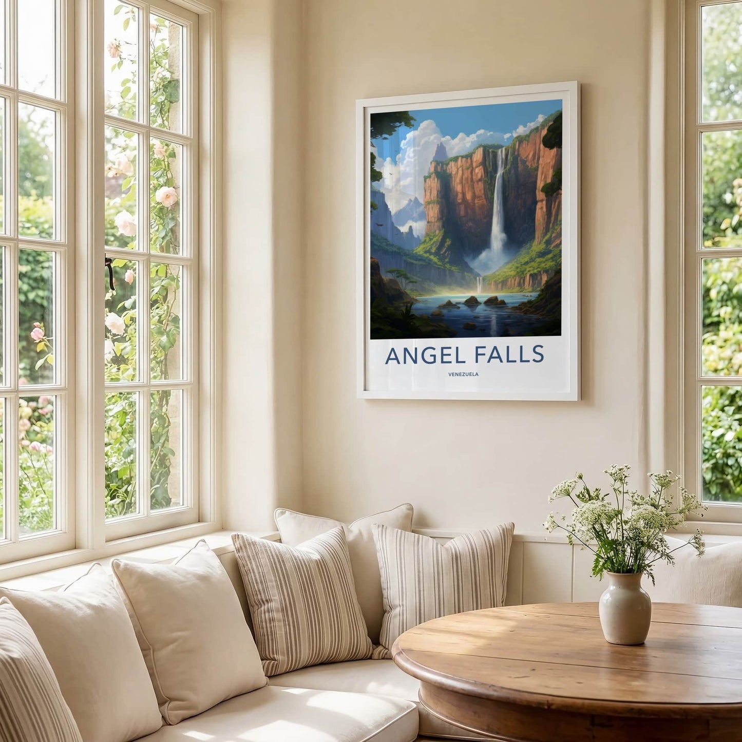 Angel Falls Poster - Venezuela Fine Art - Majestic Cliffs Waterfall Home Art