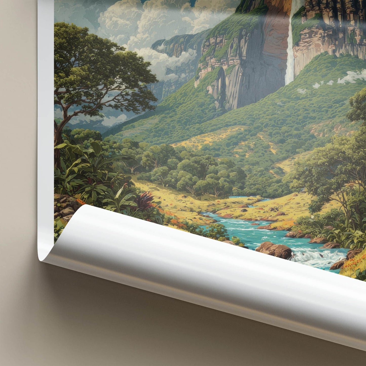 Angel Falls Poster - Venezuela Towering Waterfall - Art Print Home Decor