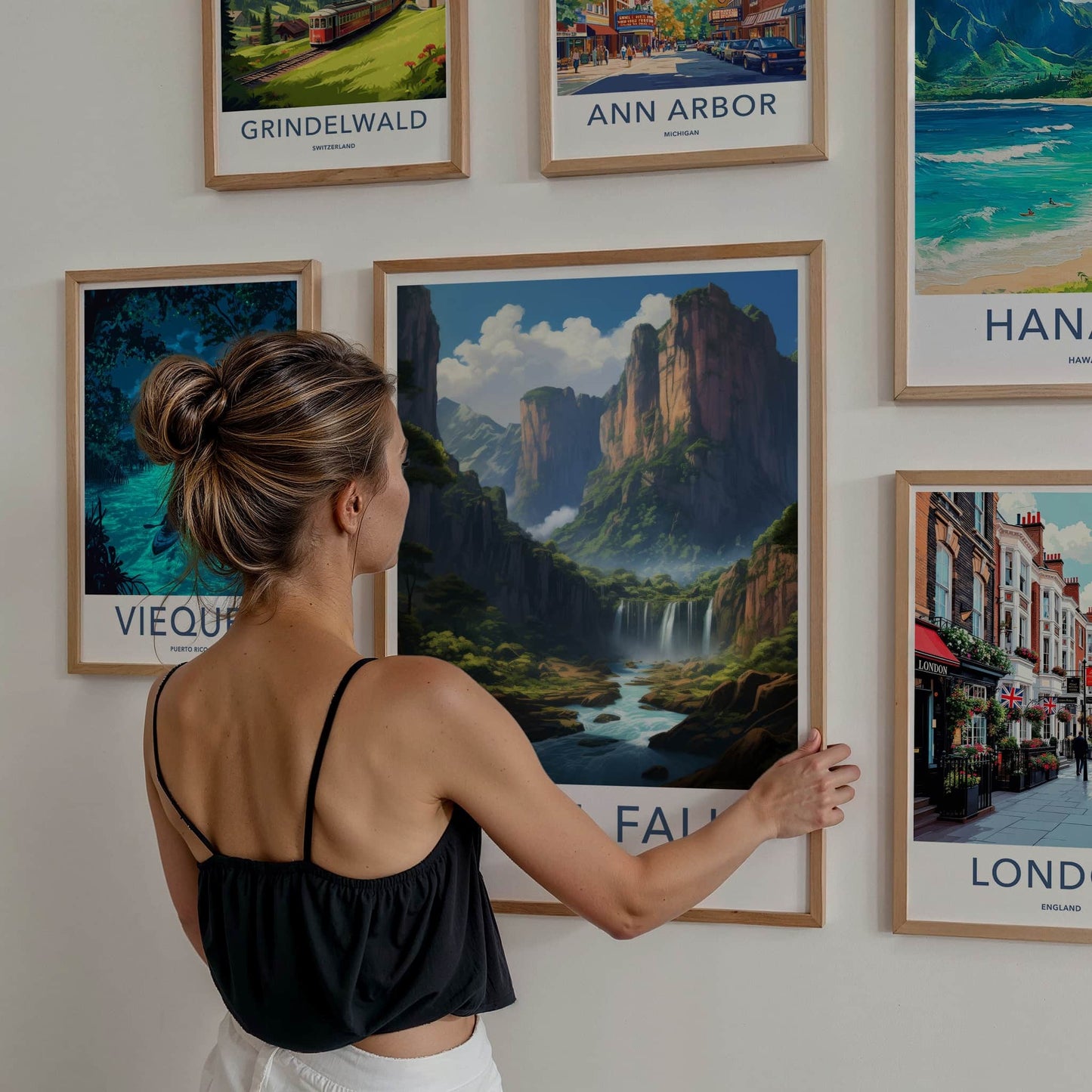 Angel Falls Poster - Venezuela Travel Art - Dramatic Waterfall Landscape Home Decor