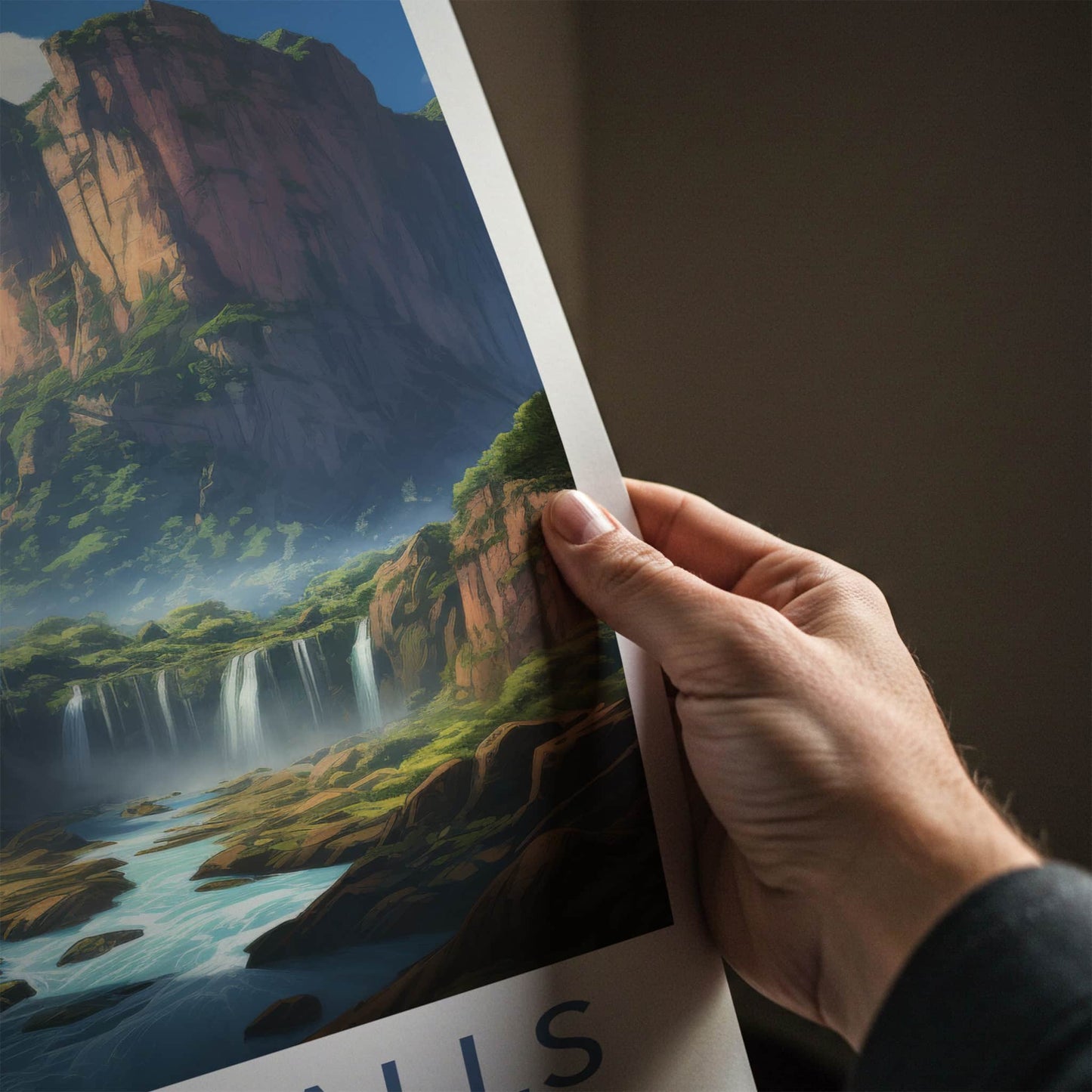 Angel Falls Poster - Venezuela Travel Art - Dramatic Waterfall Landscape Home Decor