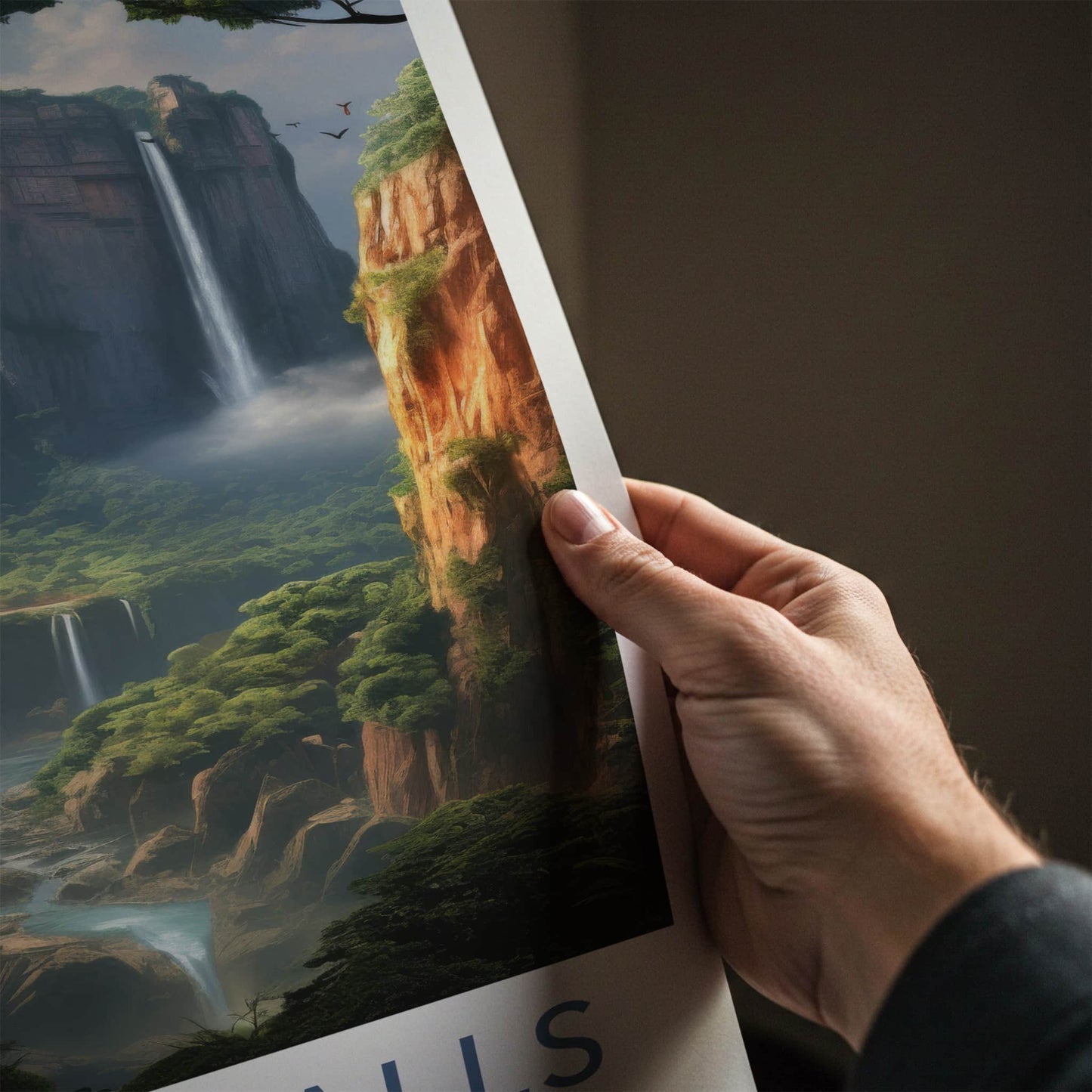 Angel Falls Poster - Venezuela Travel Art - Majestic Cliff Waterfalls Wall Decor