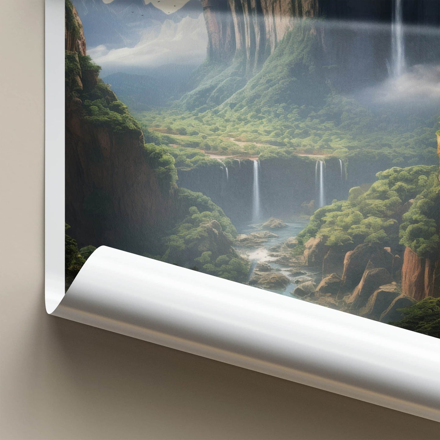 Angel Falls Poster - Venezuela Travel Art - Majestic Cliff Waterfalls Wall Decor