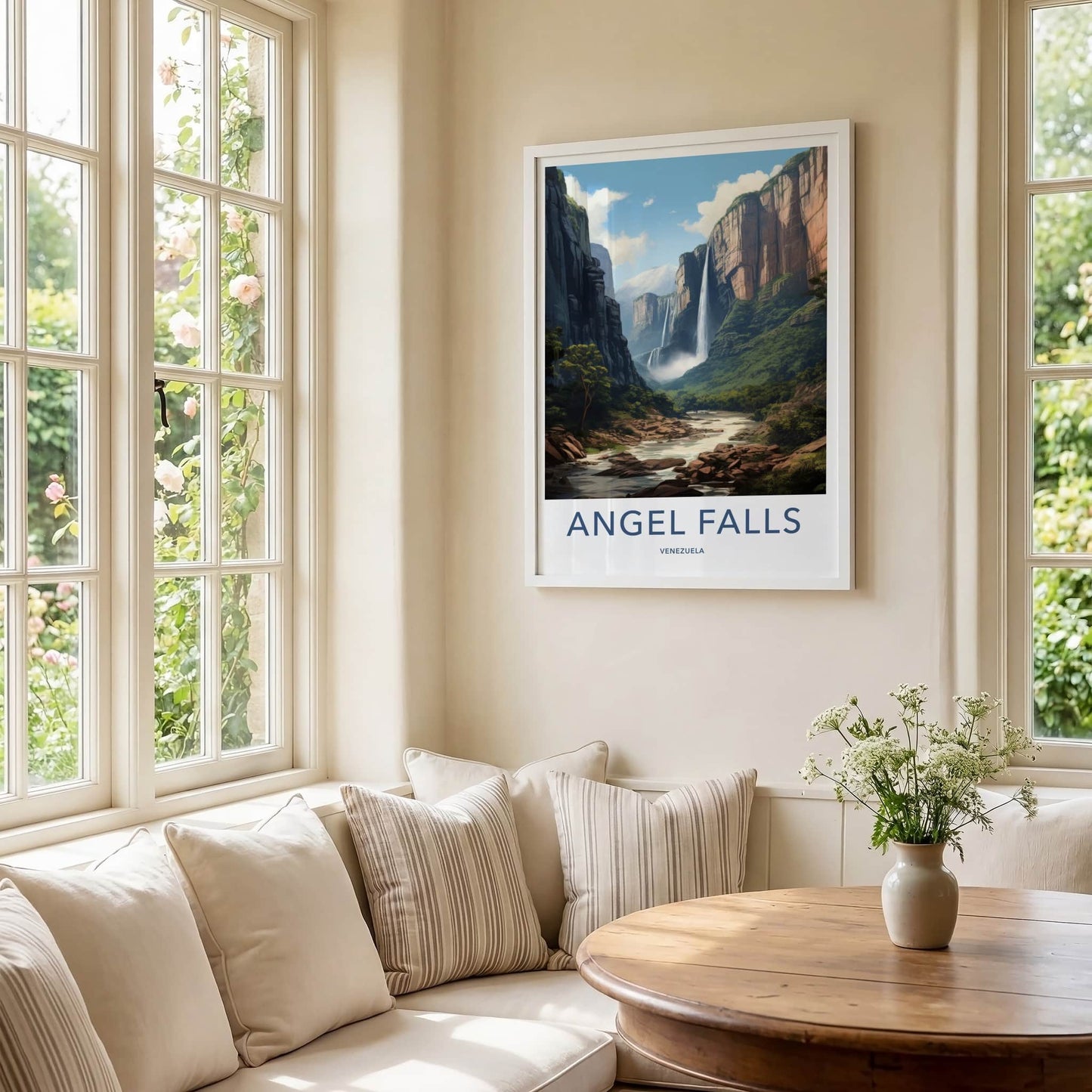 Angel Falls Poster - Venezuela Travel Art - Towering Cliffs Waterfalls Home Decor