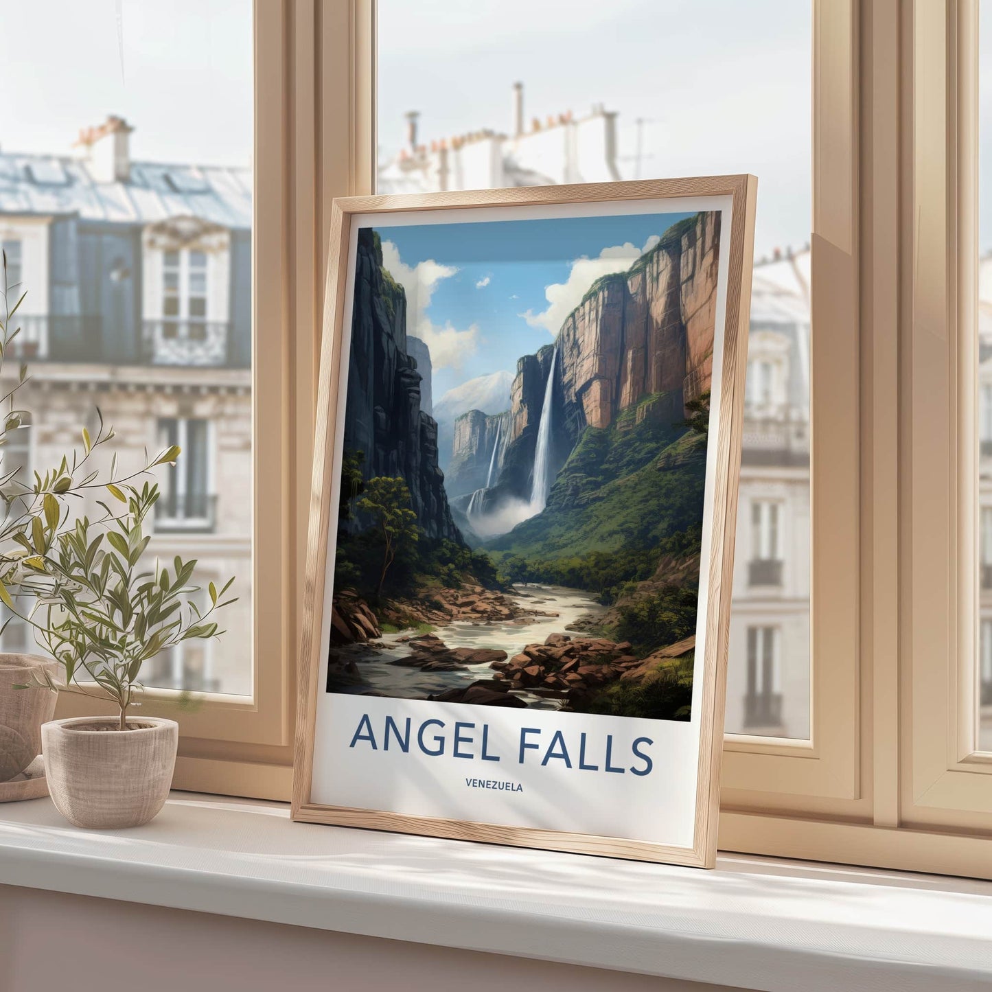 Angel Falls Poster - Venezuela Travel Art - Towering Cliffs Waterfalls Home Decor