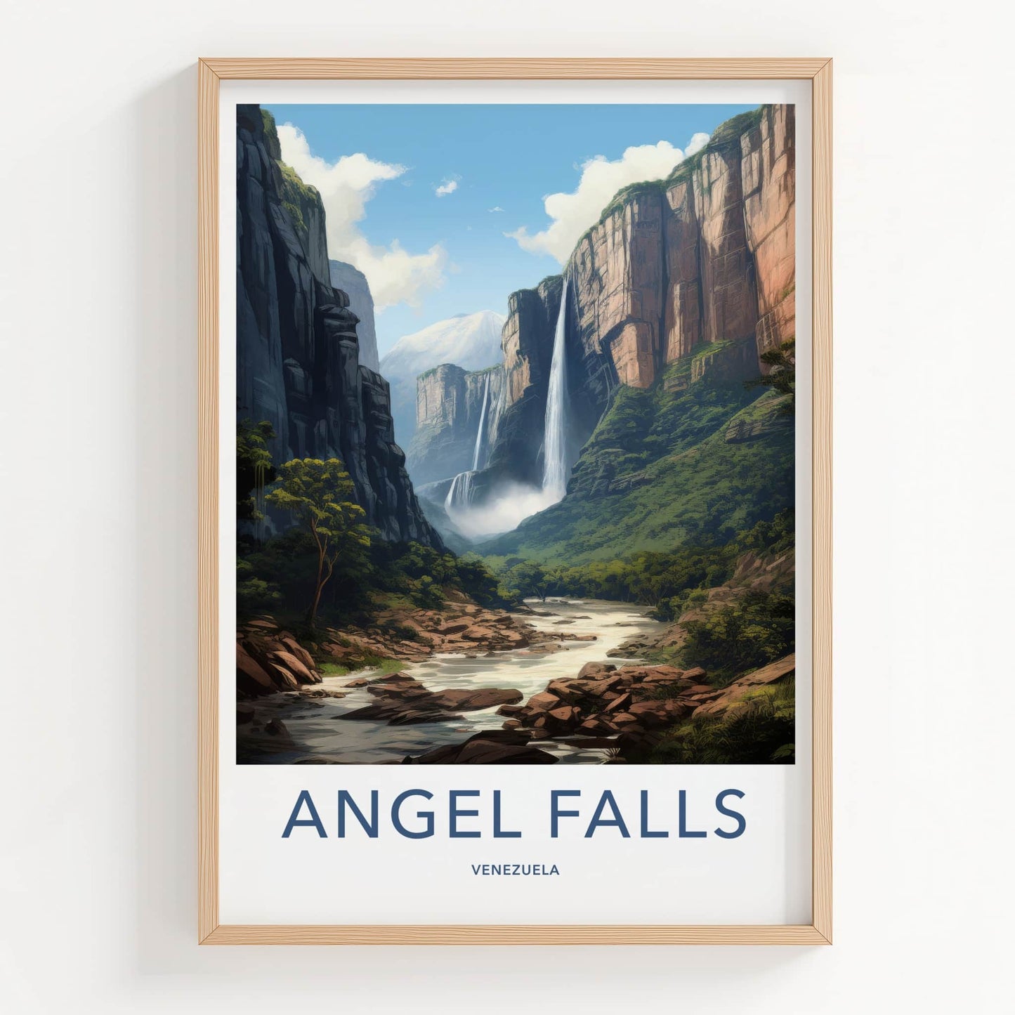 Angel Falls Poster - Venezuela Travel Art - Towering Cliffs Waterfalls Home Decor