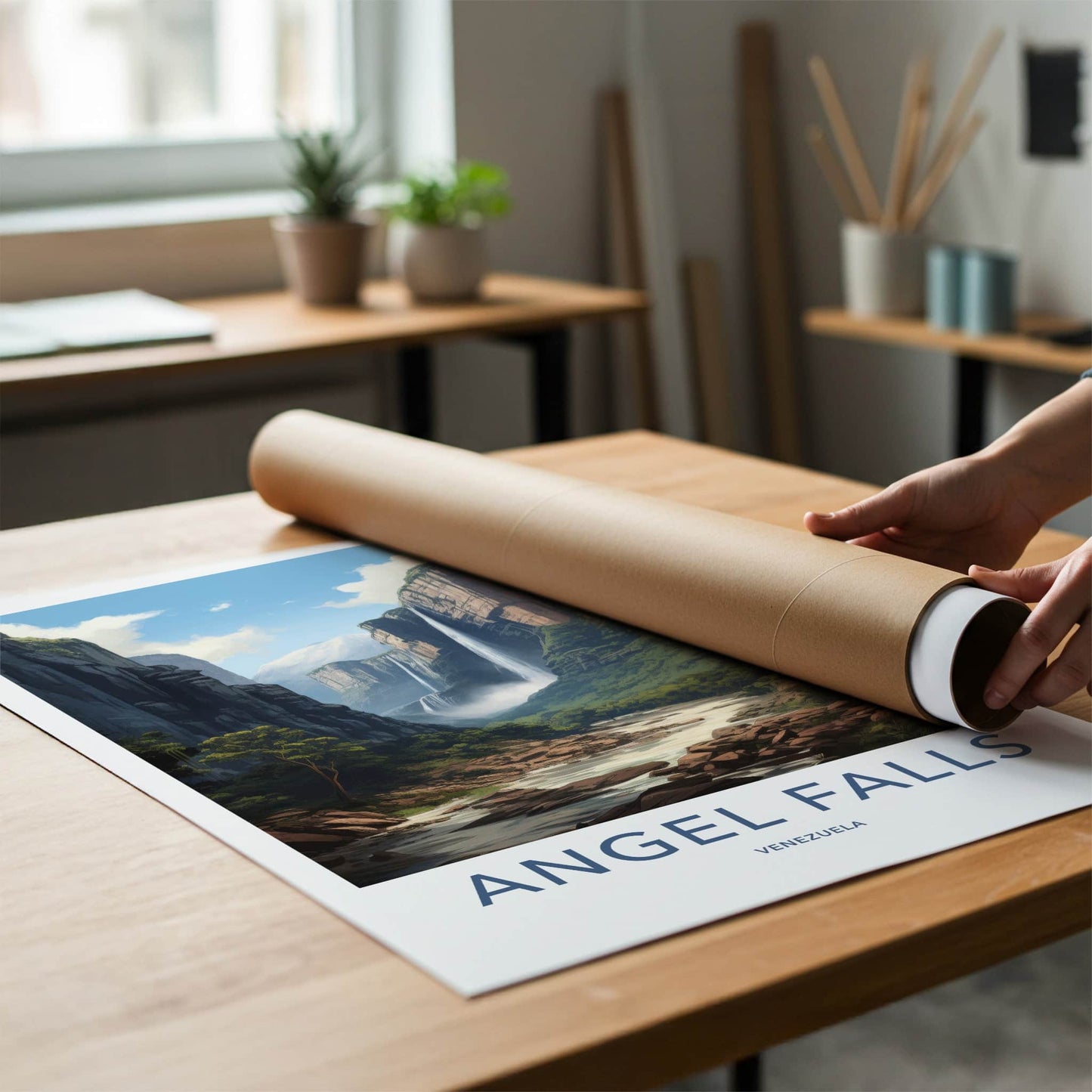 Angel Falls Poster - Venezuela Travel Art - Towering Cliffs Waterfalls Home Decor
