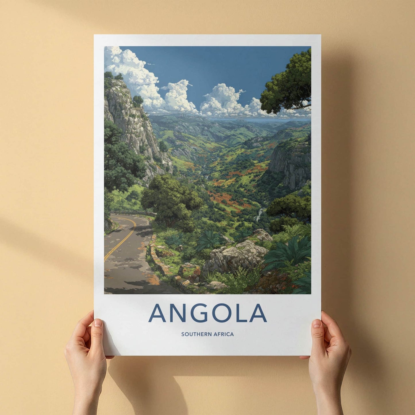 Angola Poster - Africa Framed Print - Mountain Road Vista Framed Decor
