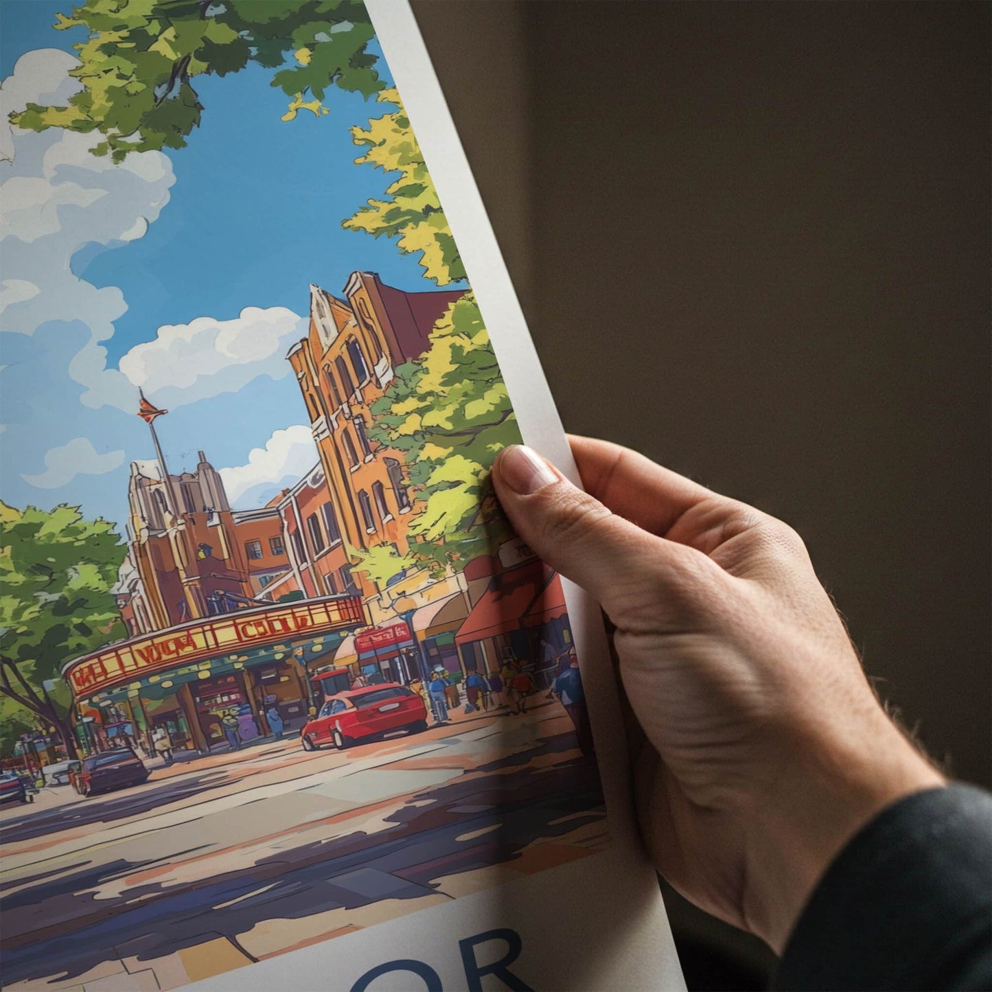 Ann Arbor Poster - Michigan Wall Art - Lively Urban Street Home Decor