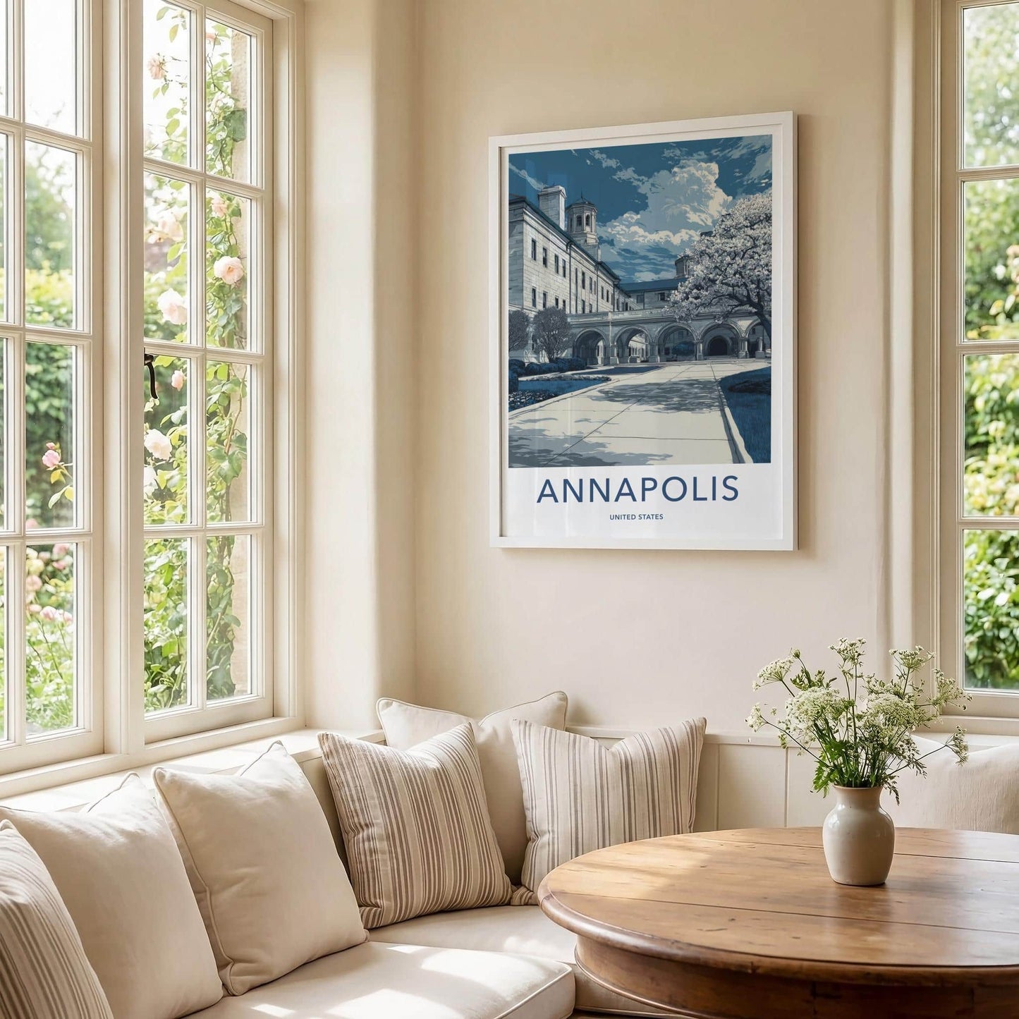 Annapolis Poster - Maryland Art Print - Flowering Tree Arches Wall Decor