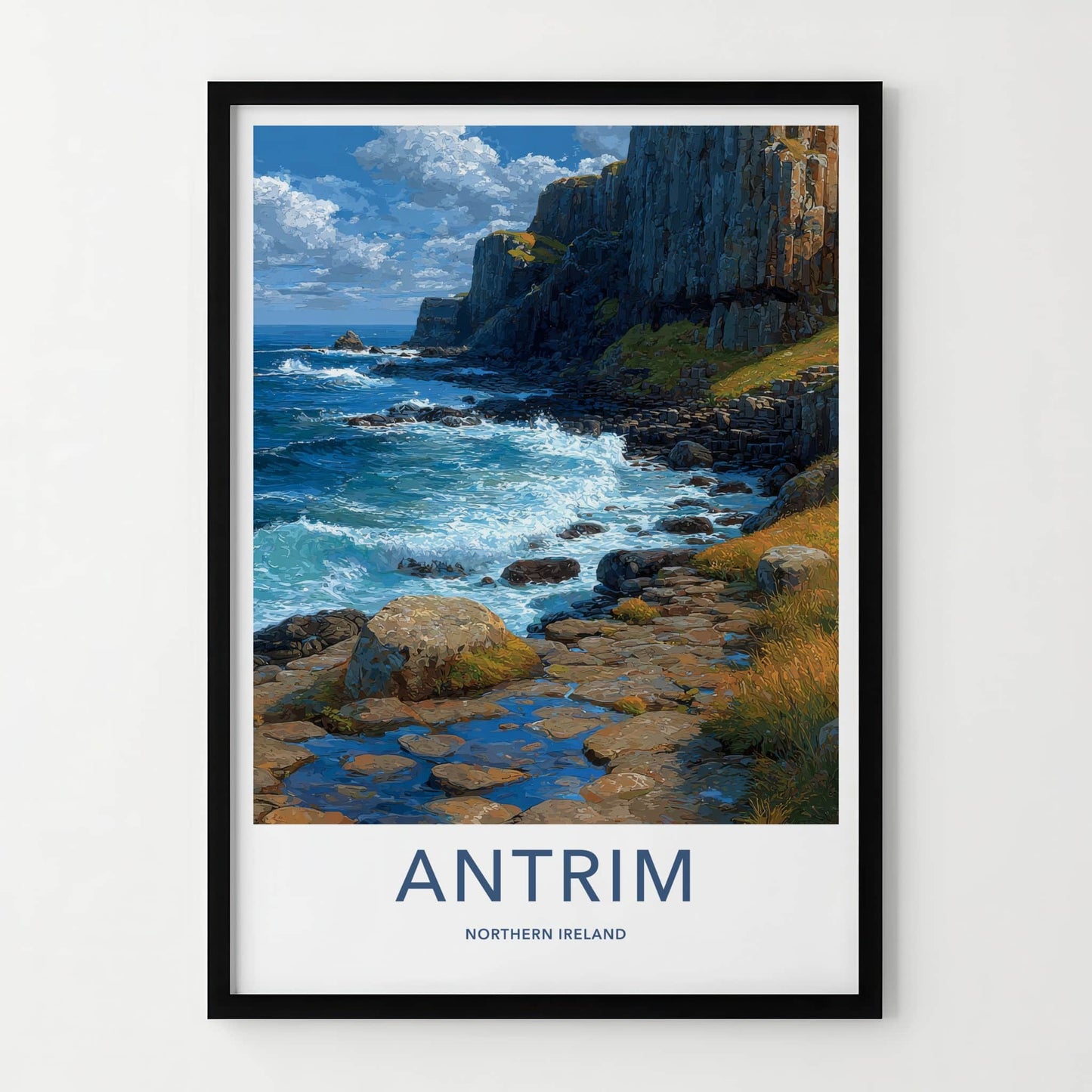 Antrim Poster - Northern Ireland Travel Art - Giant Basalt Columns Home Decor