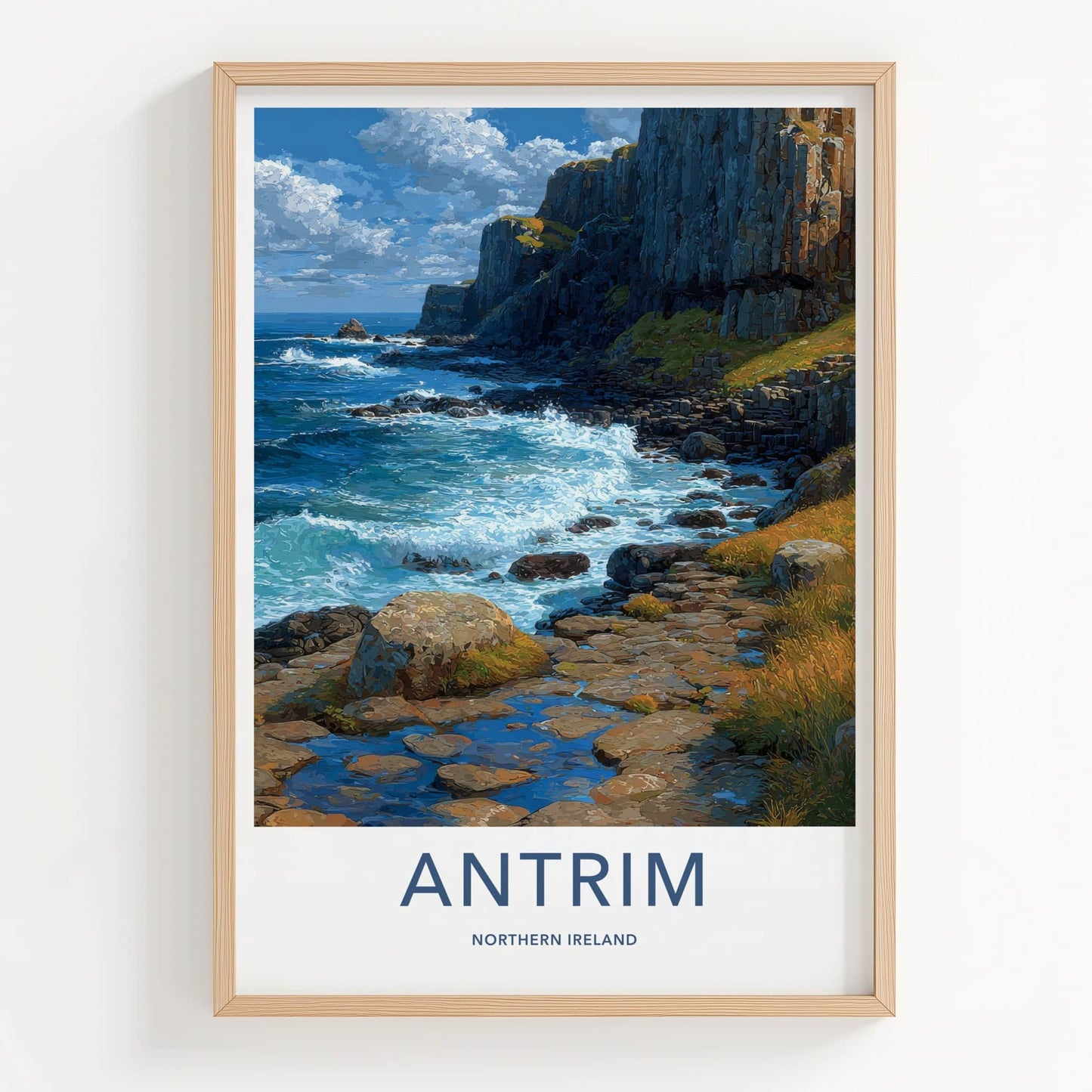 Antrim Poster - Northern Ireland Travel Art - Giant Basalt Columns Home Decor