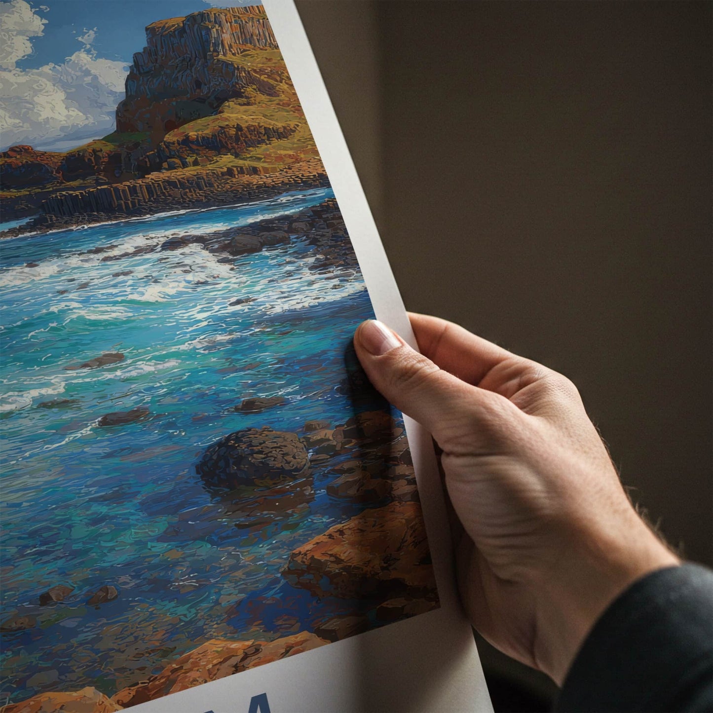 Antrim Poster - United Kingdom Travel Art - Columnar Basalt Coast Home Decor
