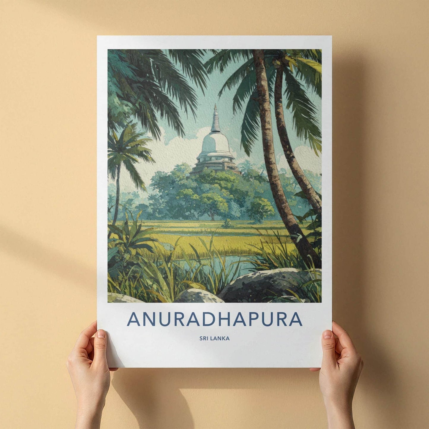 Anuradhapura Poster - Sri Lanka Travel Art - Ancient Stupa View Wall Decor