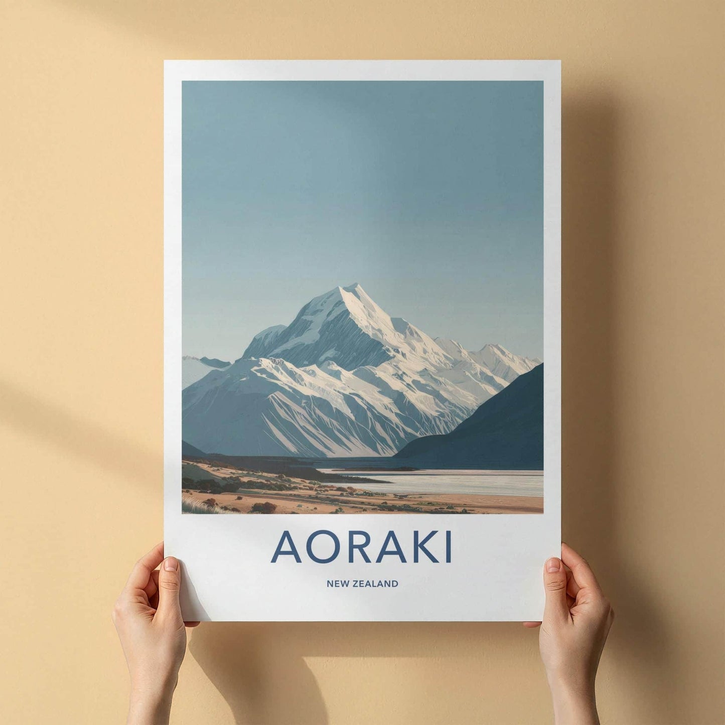 Aoraki Poster - New Zealand Wall Art - Alpine Lake Peak Home Decor