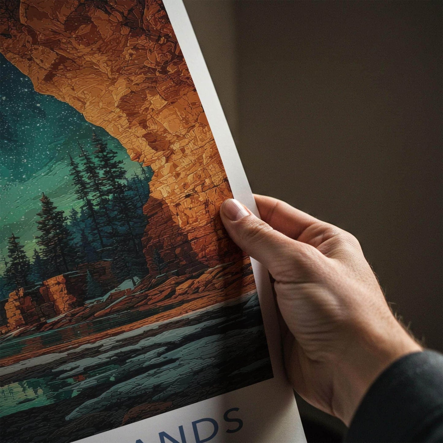 Apostle Islands Poster - Wisconsin Travel Art - Starry Lake Cave Home Decor