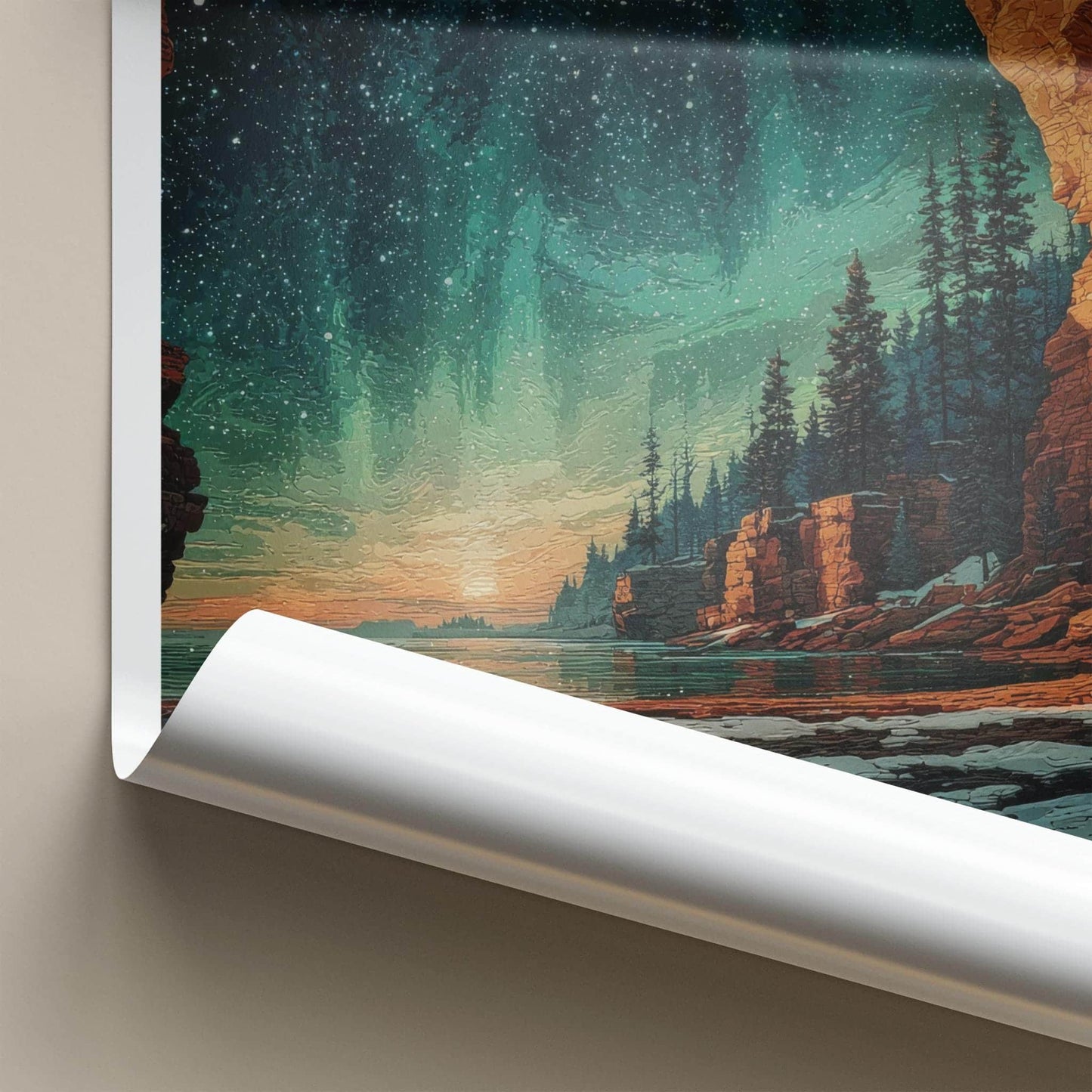 Apostle Islands Poster - Wisconsin Travel Art - Starry Lake Cave Home Decor