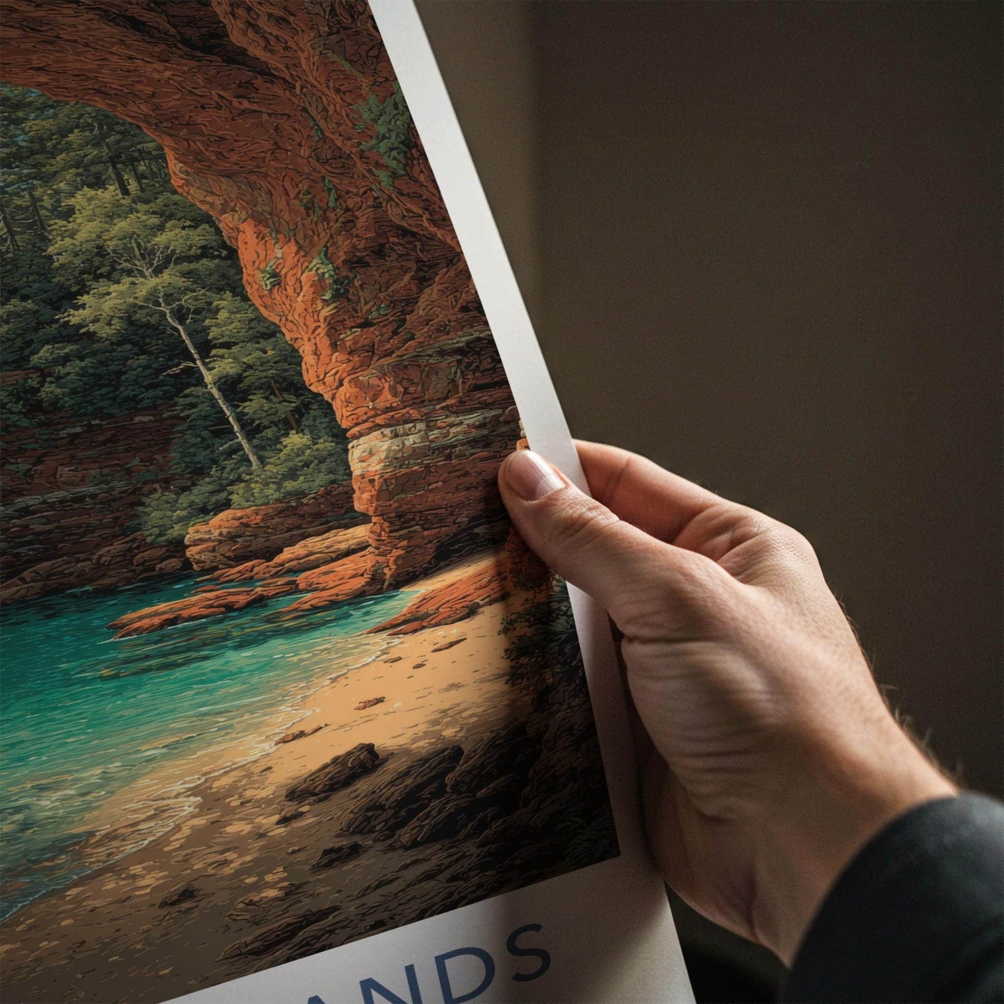 Apostle Islands Poster - Wisconsin Travel Print - Red Cliffs Cove Wall Decor