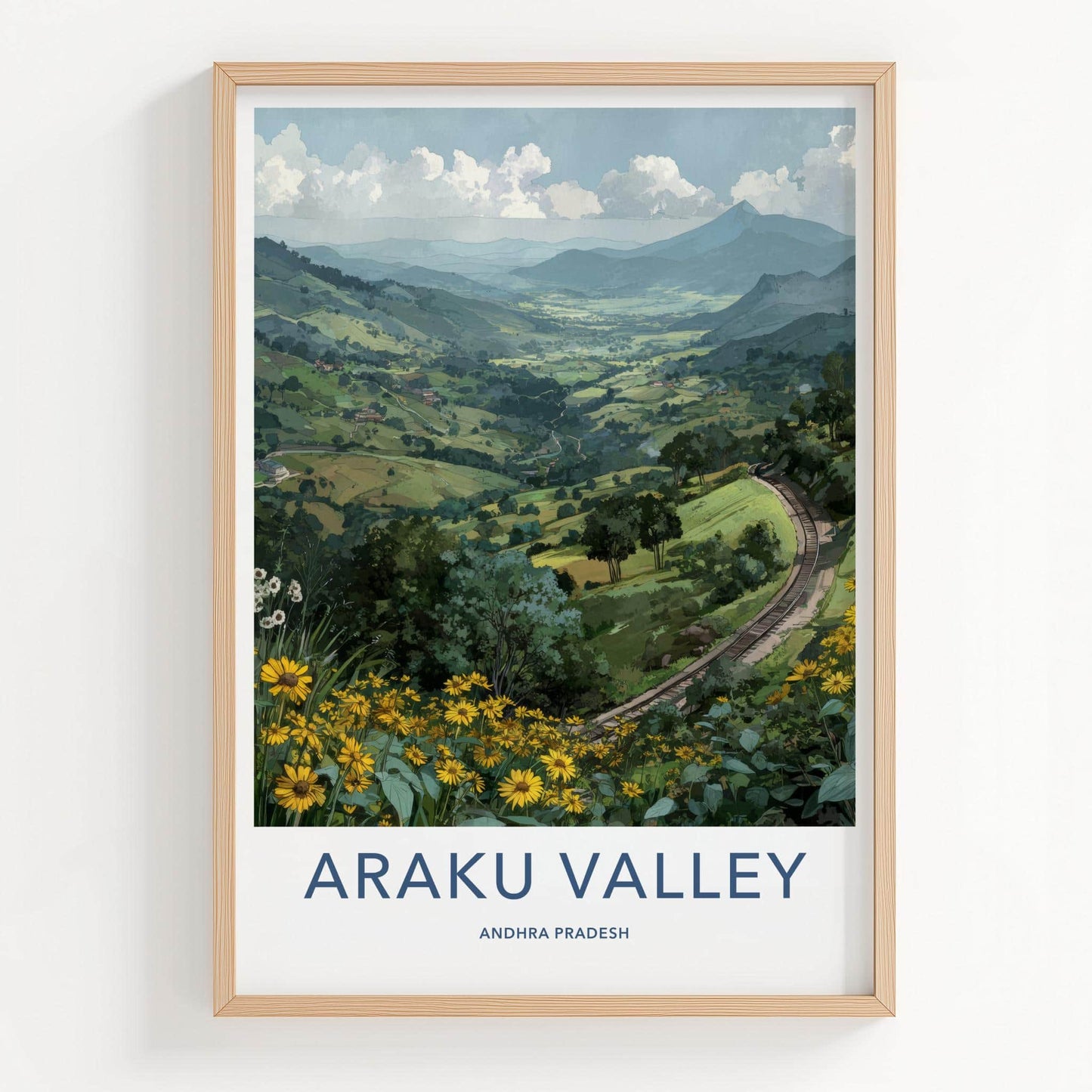 Araku Valley Poster - India Wall Art - Andhra Pradesh Green Valley View Gift