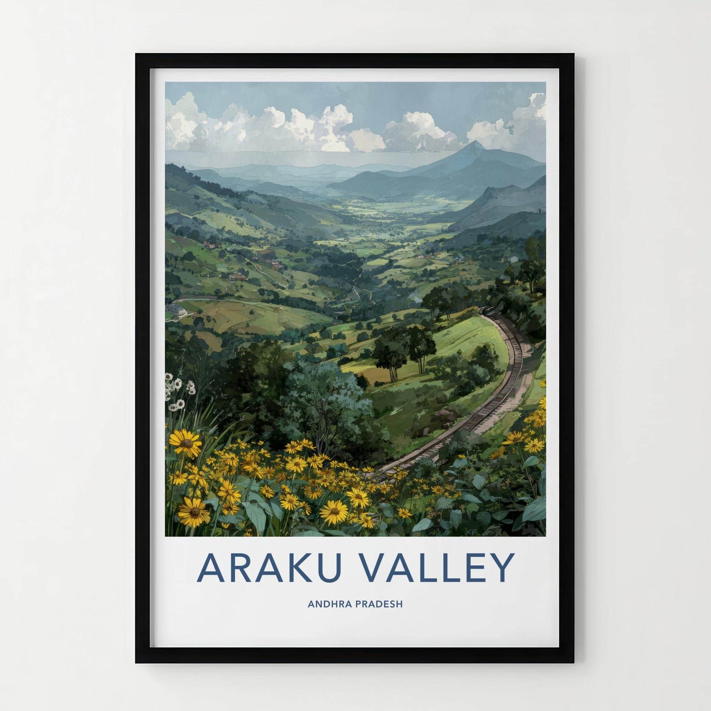Araku Valley Poster - India Wall Art - Andhra Pradesh Green Valley View Gift