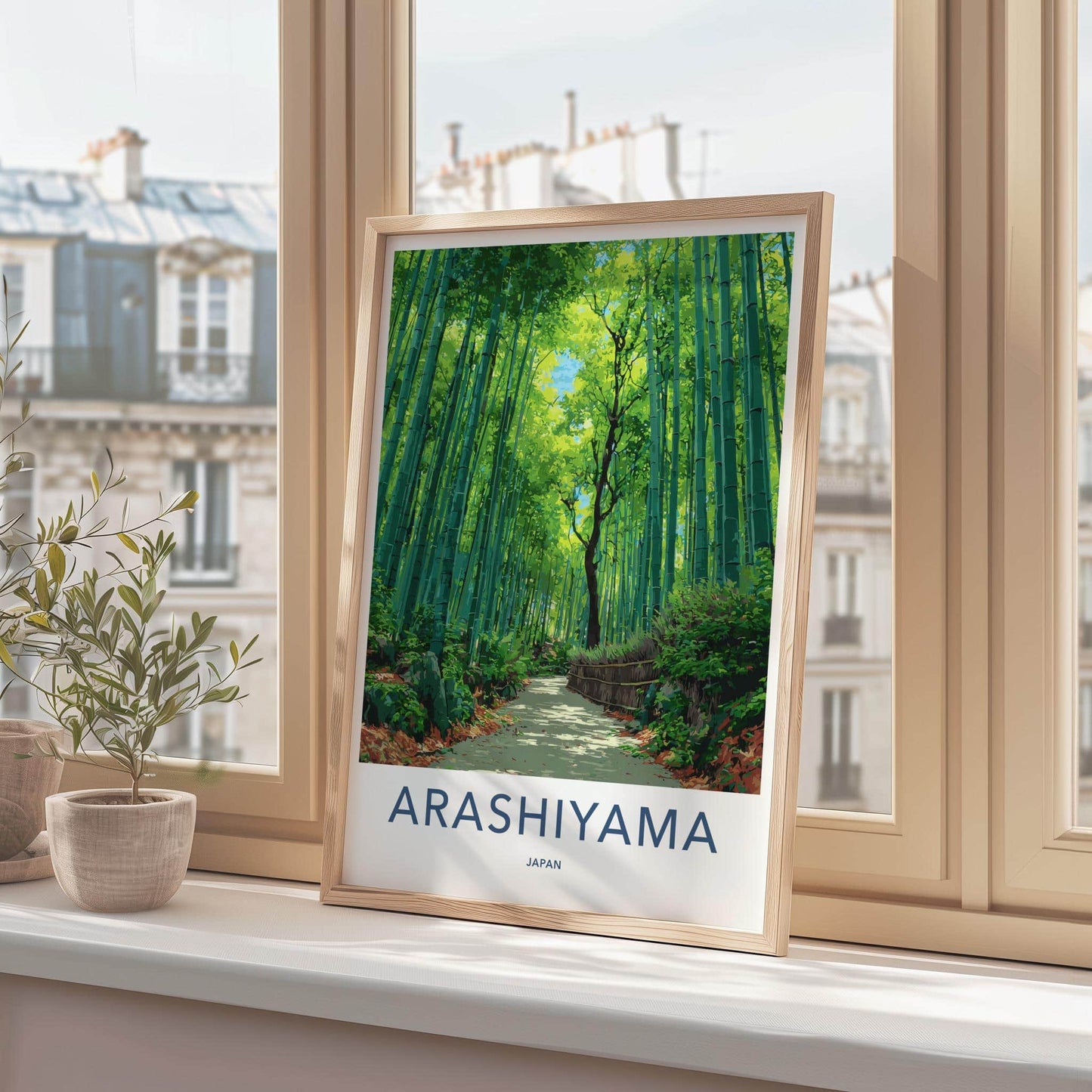 Arashiyama Poster - Japan Travel Art - Bamboo Forest Path Home Decor
