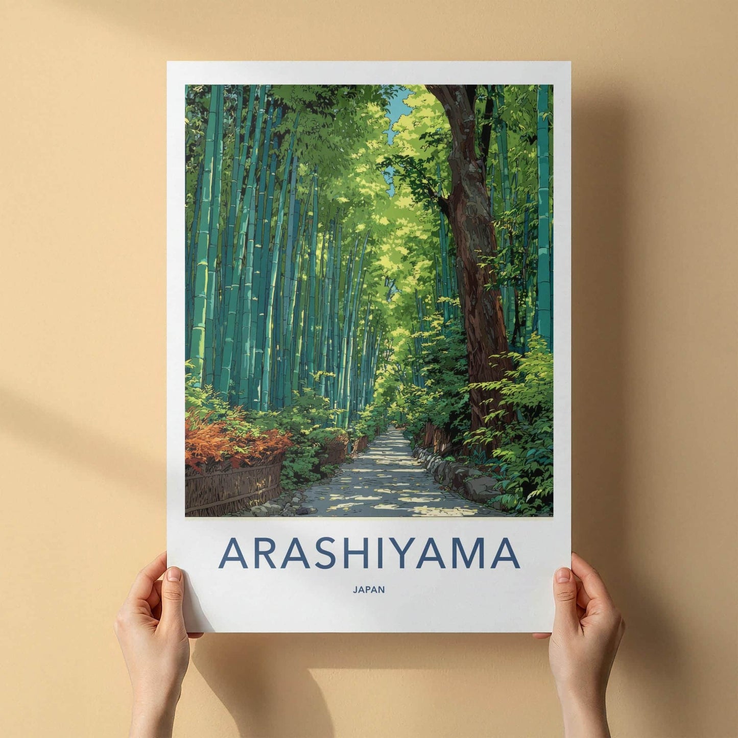 Arashiyama Poster - Japan Travel Art - Bamboo Forest Path Wall Decor
