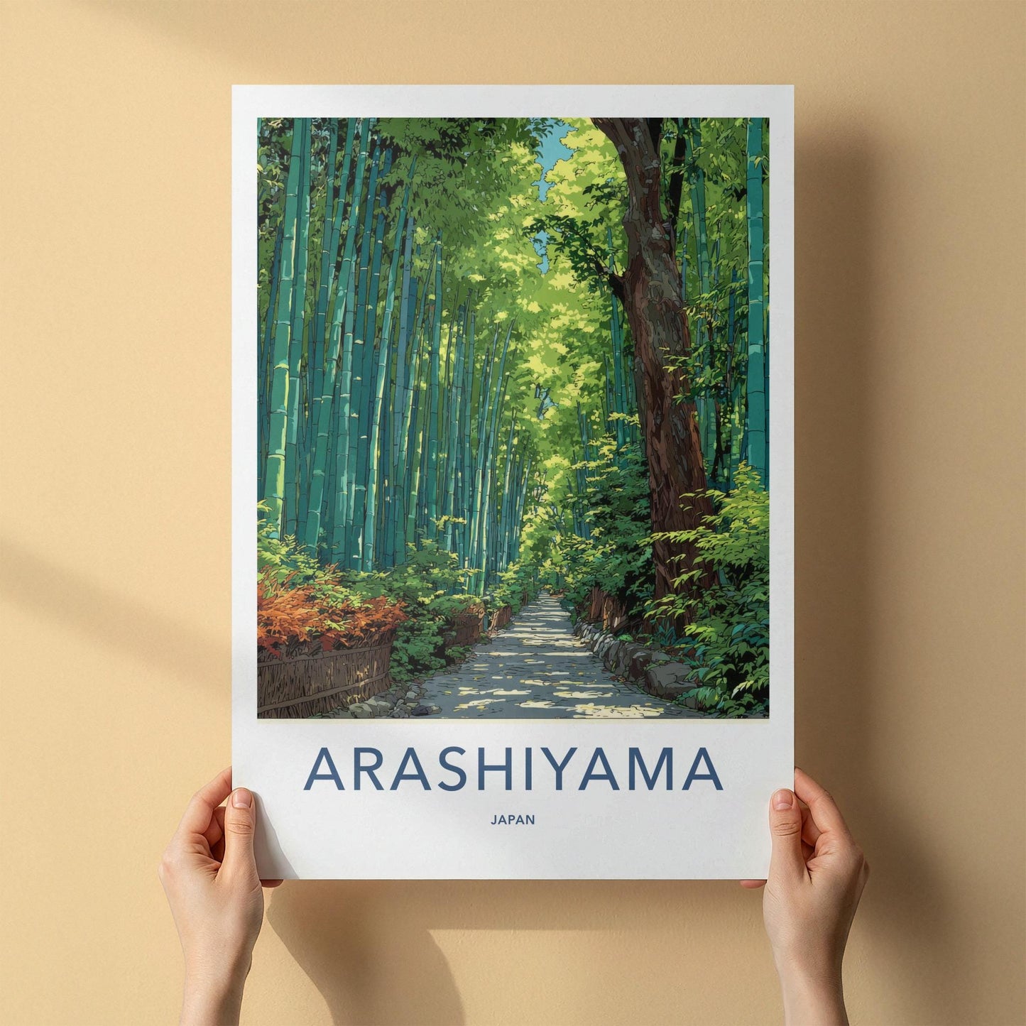 Arashiyama Poster - Japan Travel Art - Bamboo Forest Path Wall Decor