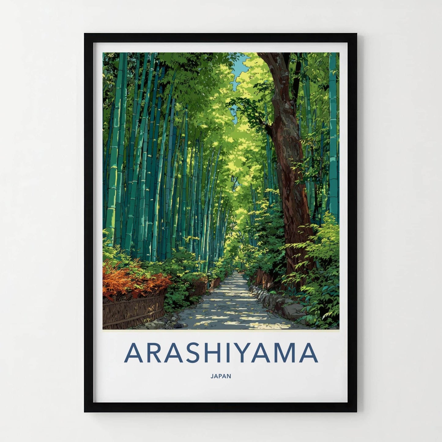 Arashiyama Poster - Japan Travel Art - Bamboo Forest Path Wall Decor