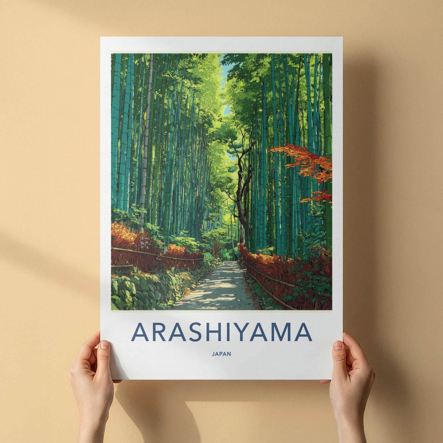 Arashiyama Poster - Japan Wall Art - Bamboo Path Home Decor