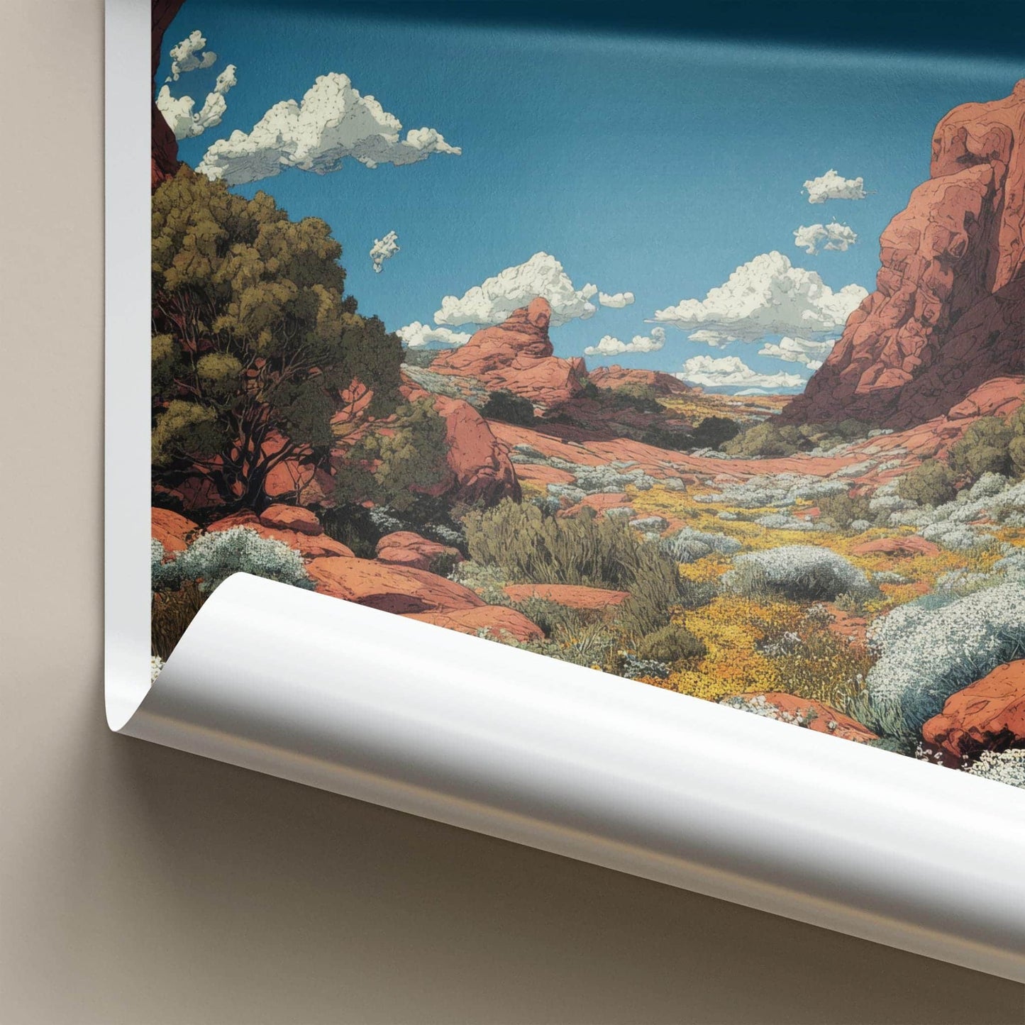 Arches National Park Poster - Utah Travel Art - Red Rock Landscape Wall Decor
