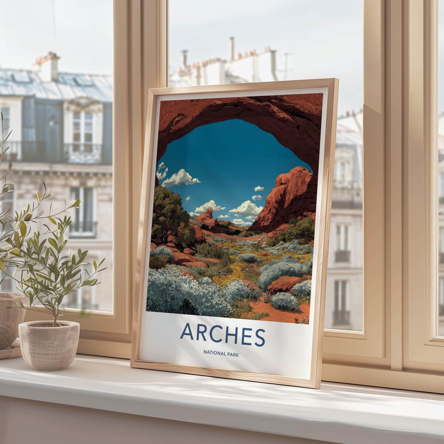 Arches National Park Poster - Utah Travel Art - Red Rock Landscape Wall Decor