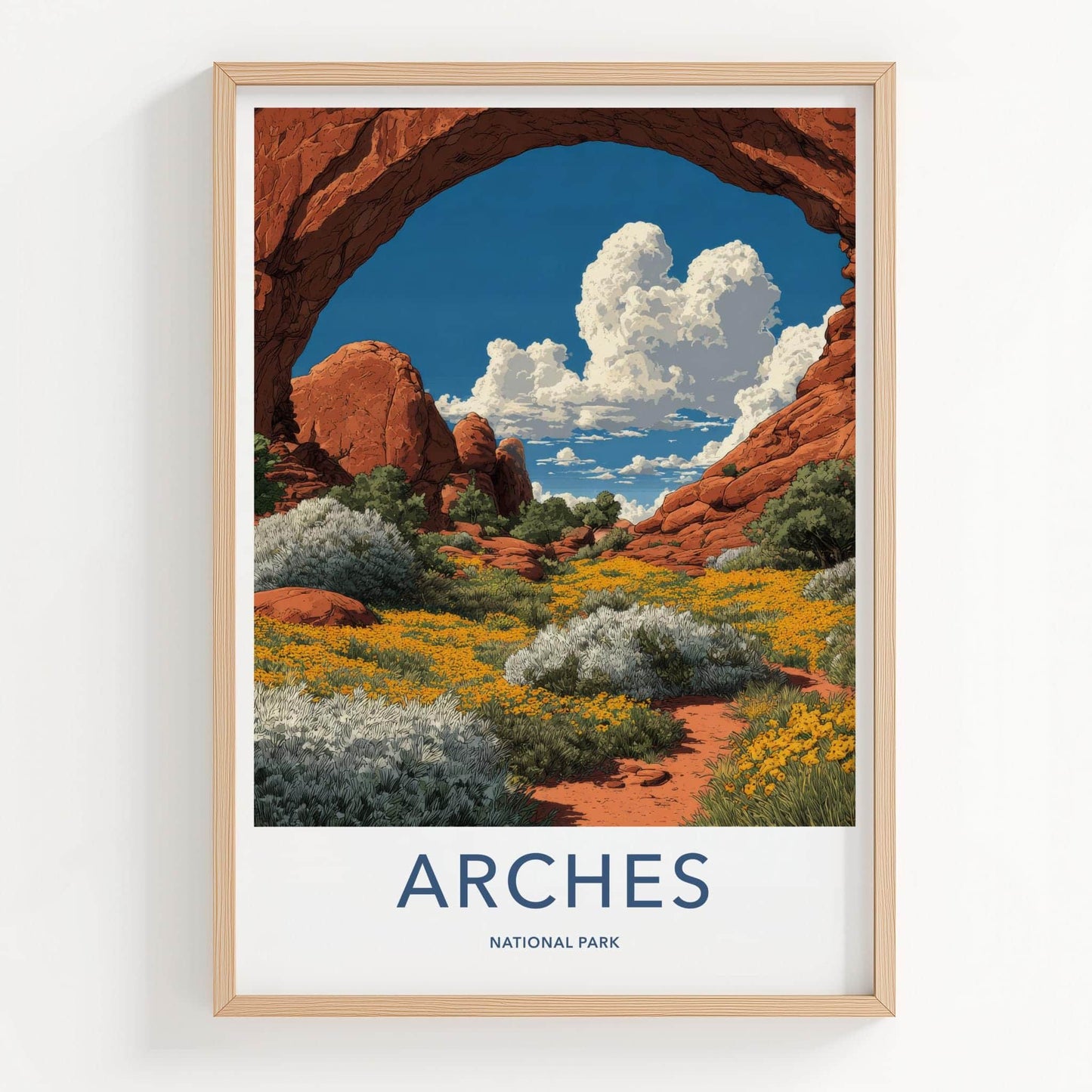 Arches National Park Poster - Utah Wall Art - Red Rock Arch Home Decor