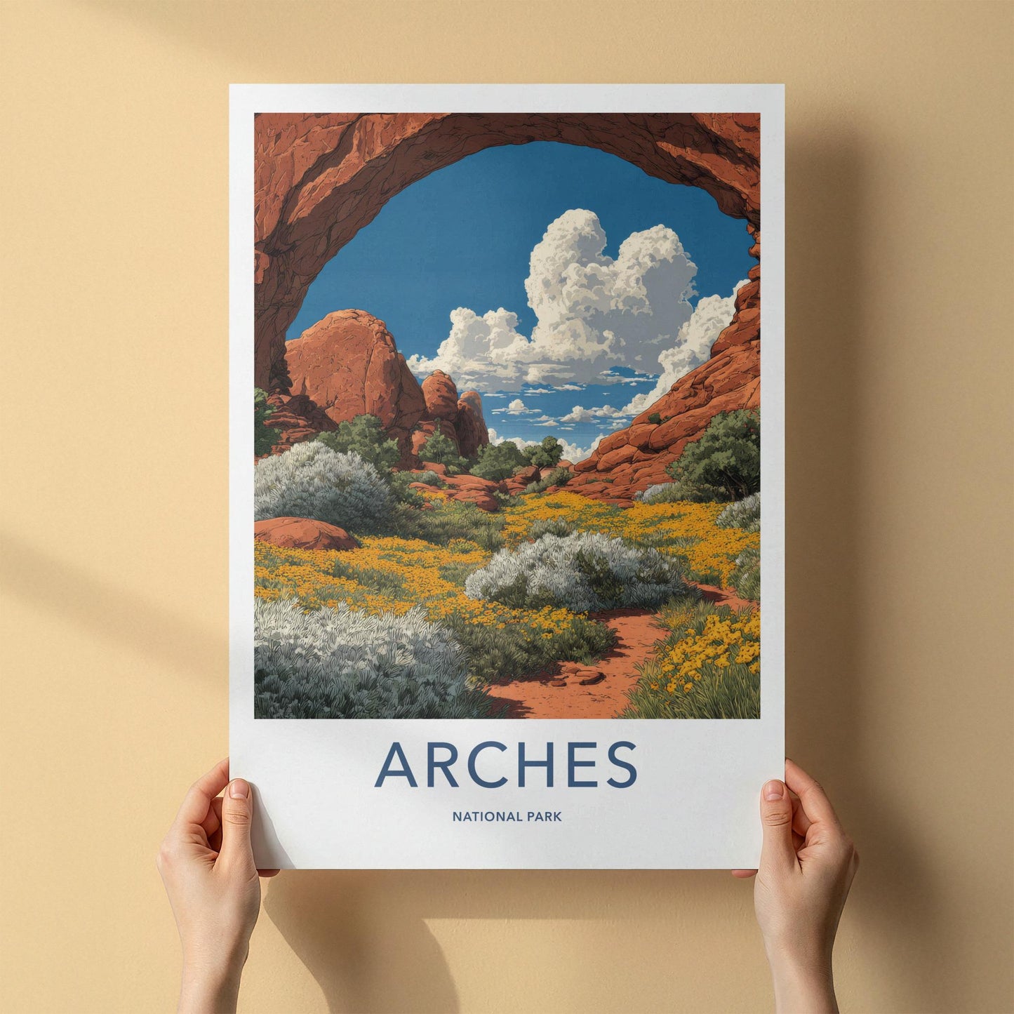 Arches National Park Poster - Utah Wall Art - Red Rock Arch Home Decor