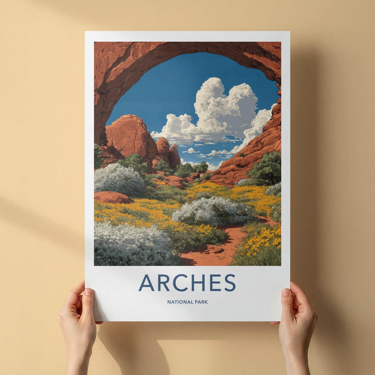 Arches National Park Poster - Utah Wall Art - Red Rock Arch Home Decor