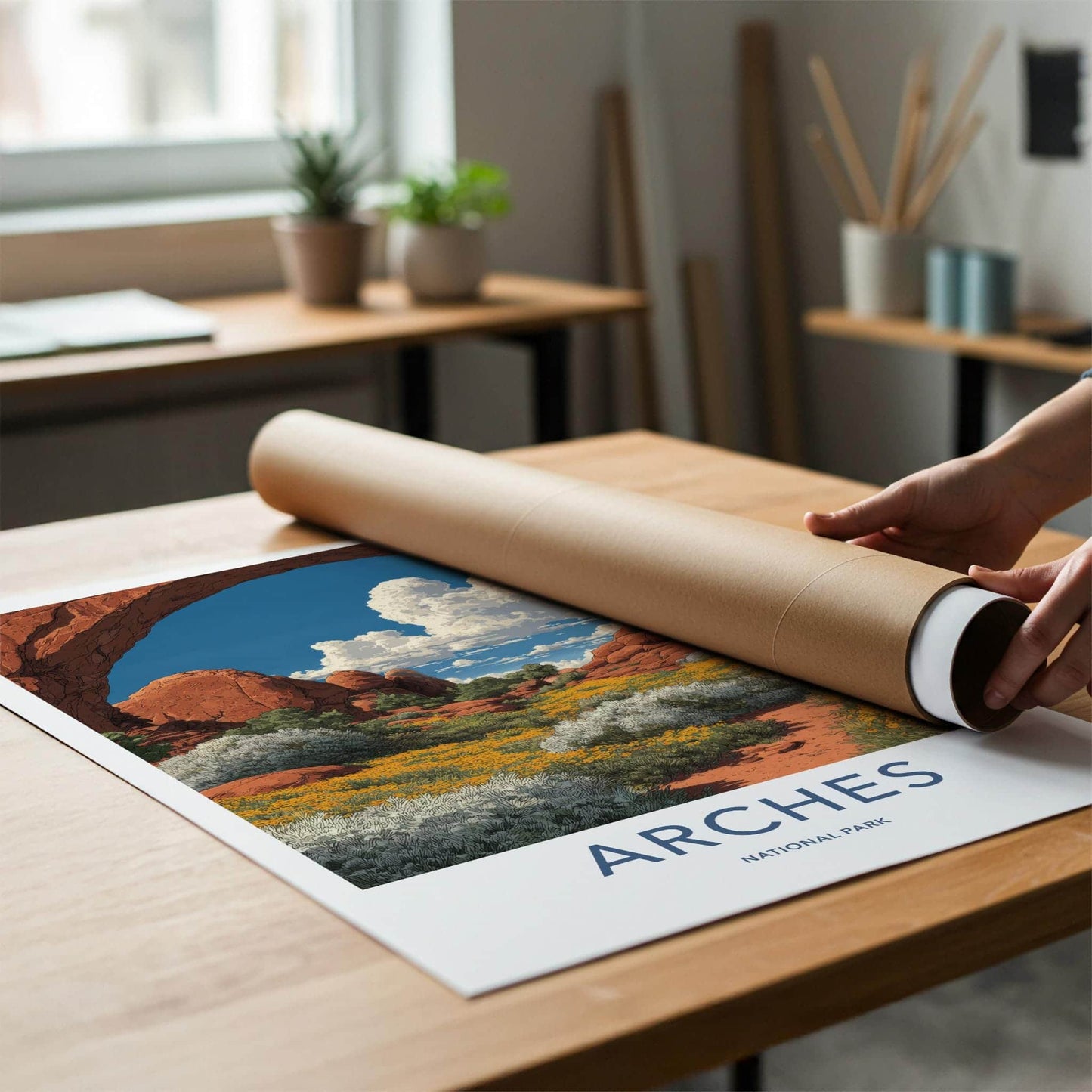 Arches National Park Poster - Utah Wall Art - Red Rock Arch Home Decor