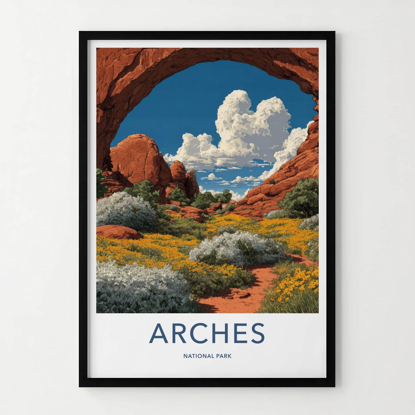 Arches National Park Poster - Utah Wall Art - Red Rock Arch Home Decor