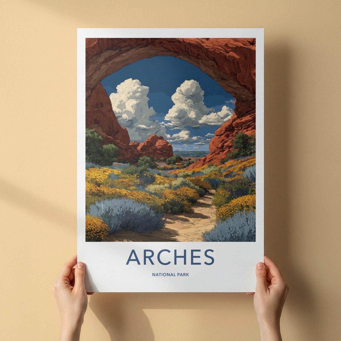 Arches National Park Poster - Utah Wall Art - Red Rock Arch United States