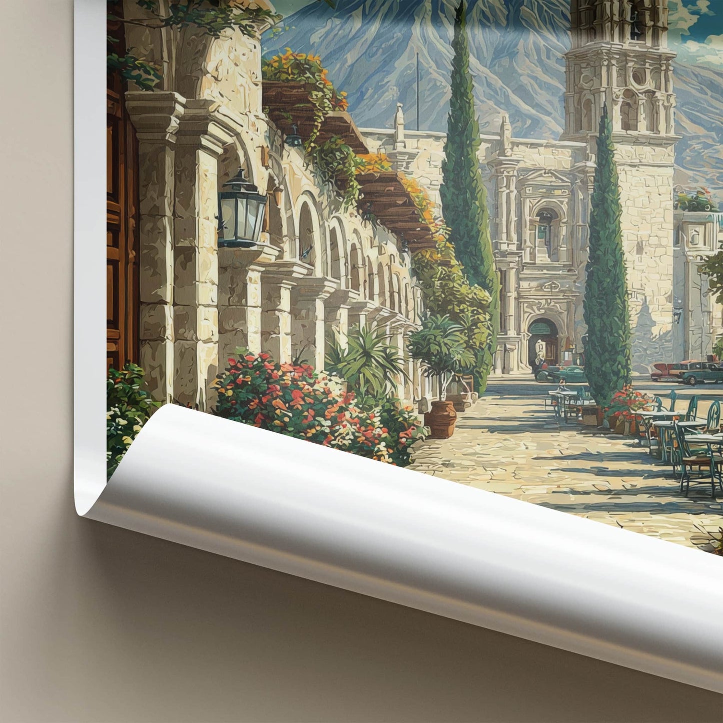 Arequipa Poster - Peru Arched View Bell Tower Home Decor