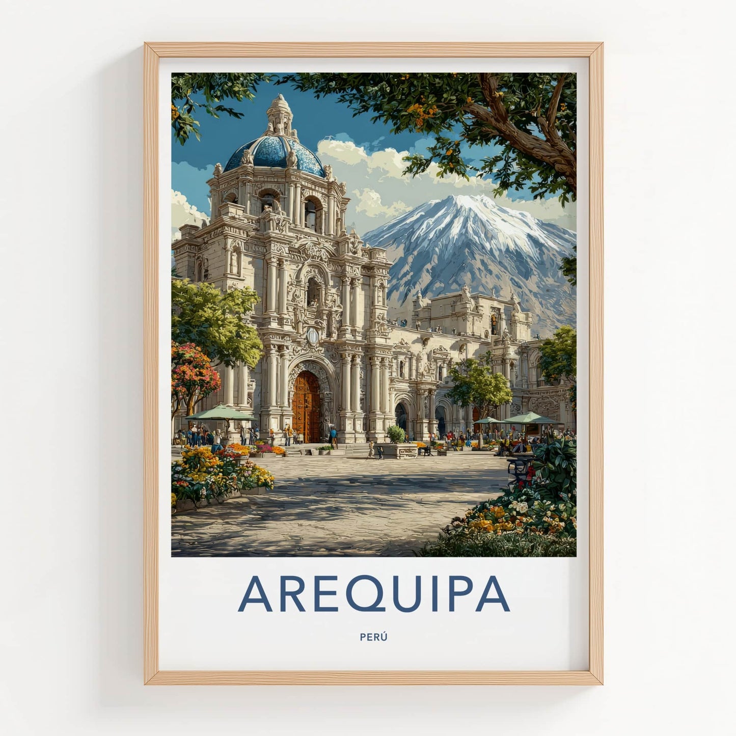 Arequipa Poster - Peru Art Print - Cathedral Mountain Home Decor
