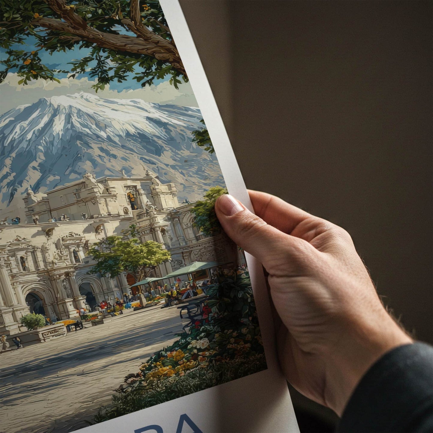 Arequipa Poster - Peru Art Print - Cathedral Mountain Home Decor