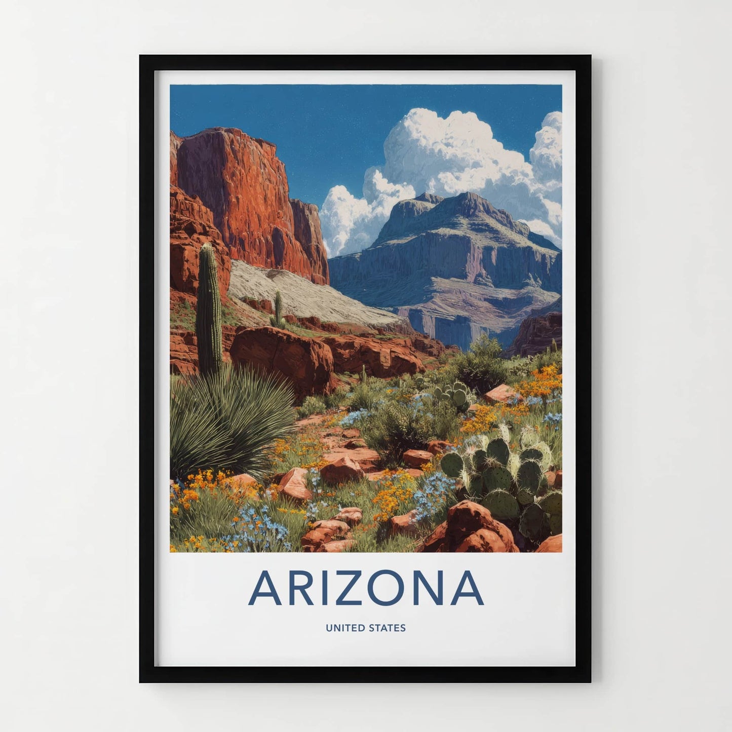 Arizona Poster - Arizona Art Print - Desert Canyon Flowers Home Decor